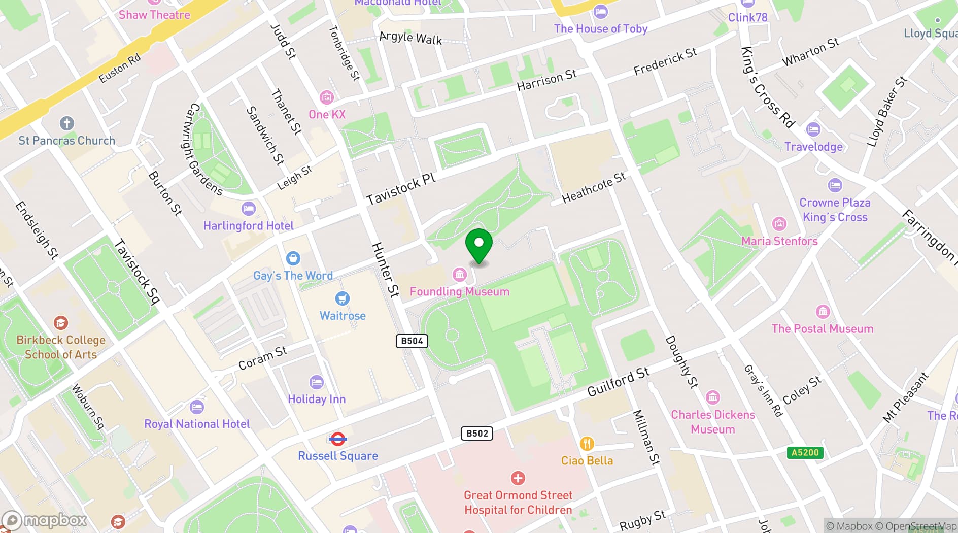 Map showing Coram Campus