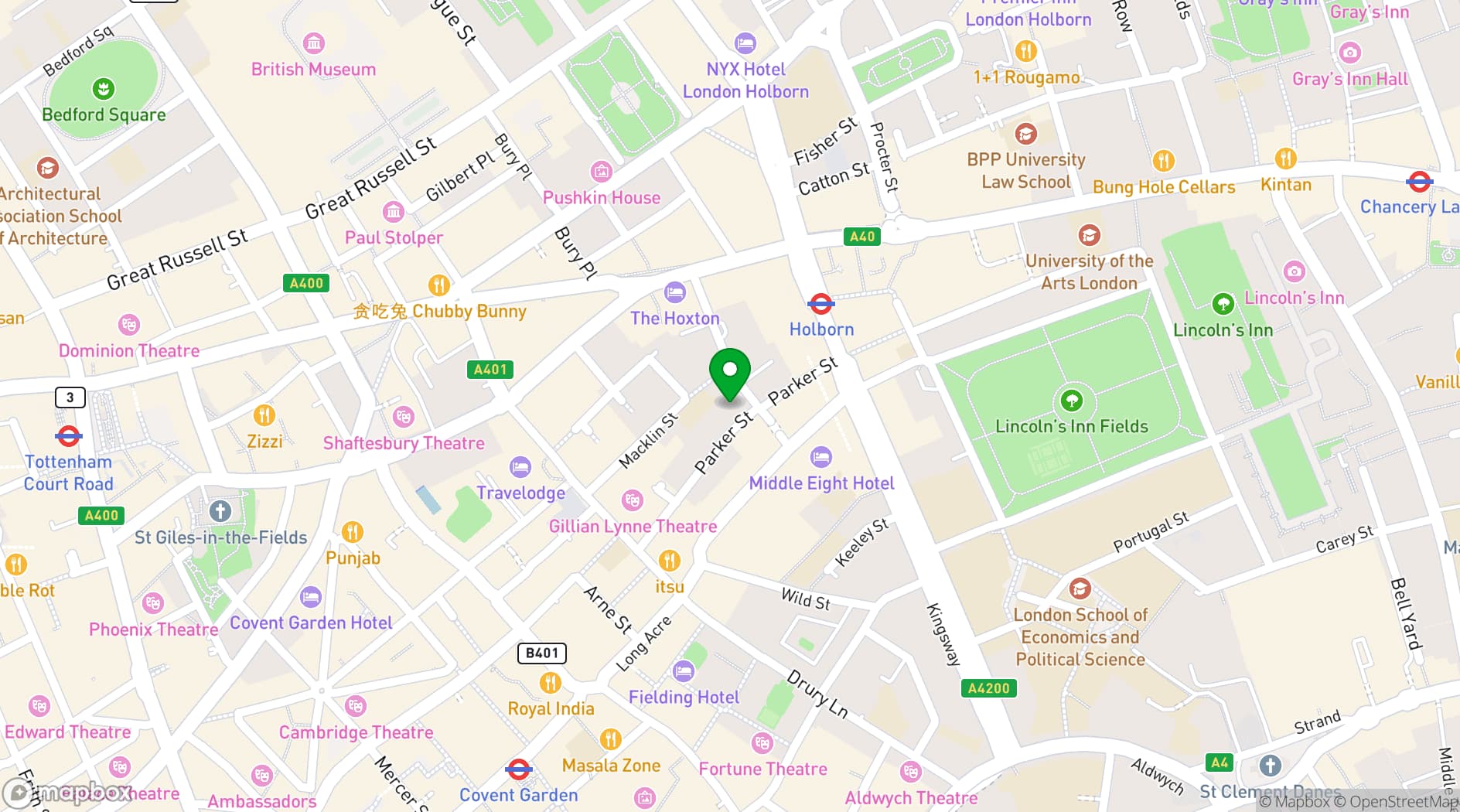 Map showing London Filmworks
