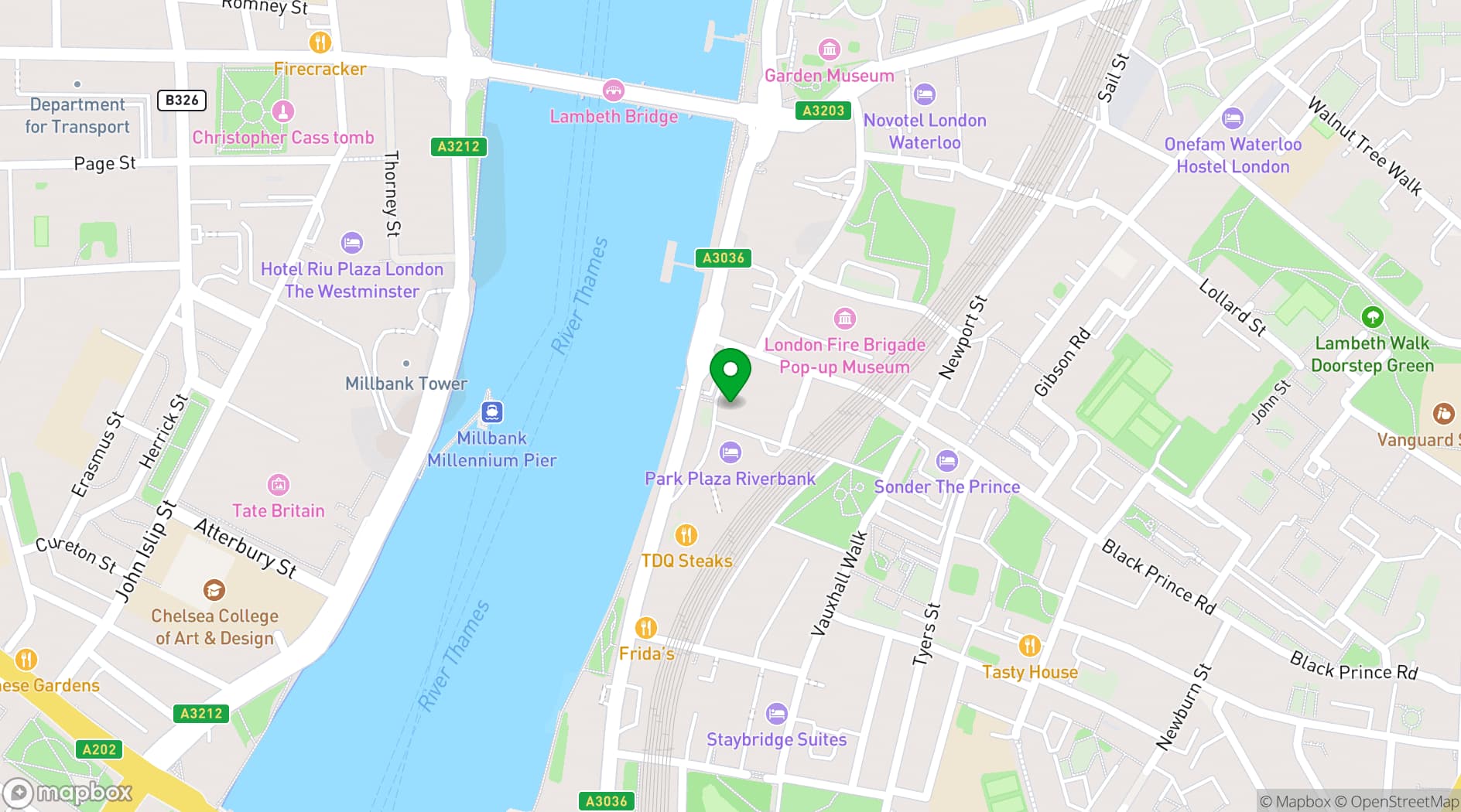 Map showing Hyatt Regency London Embankment