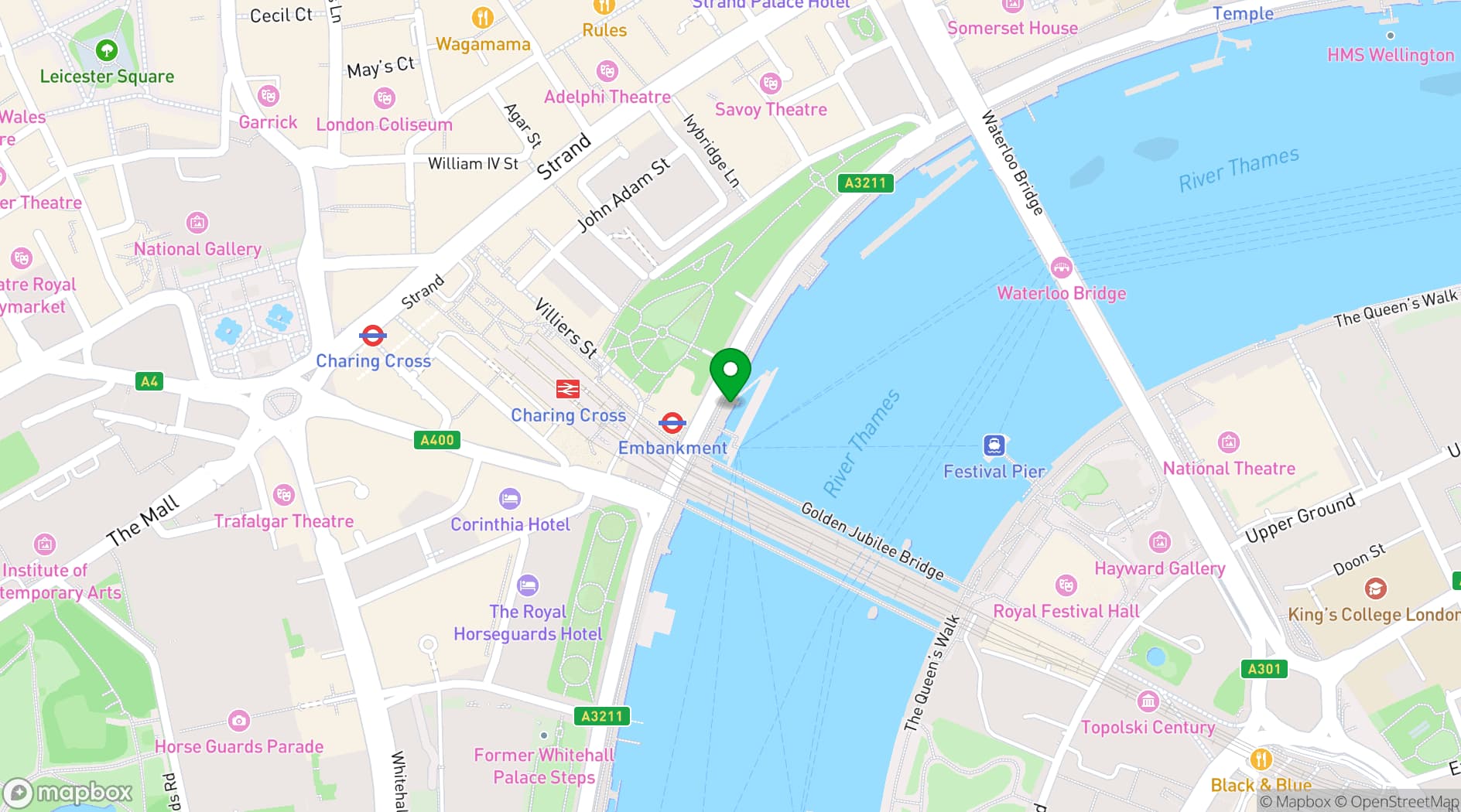 Map showing Clipper Lounge Embankment