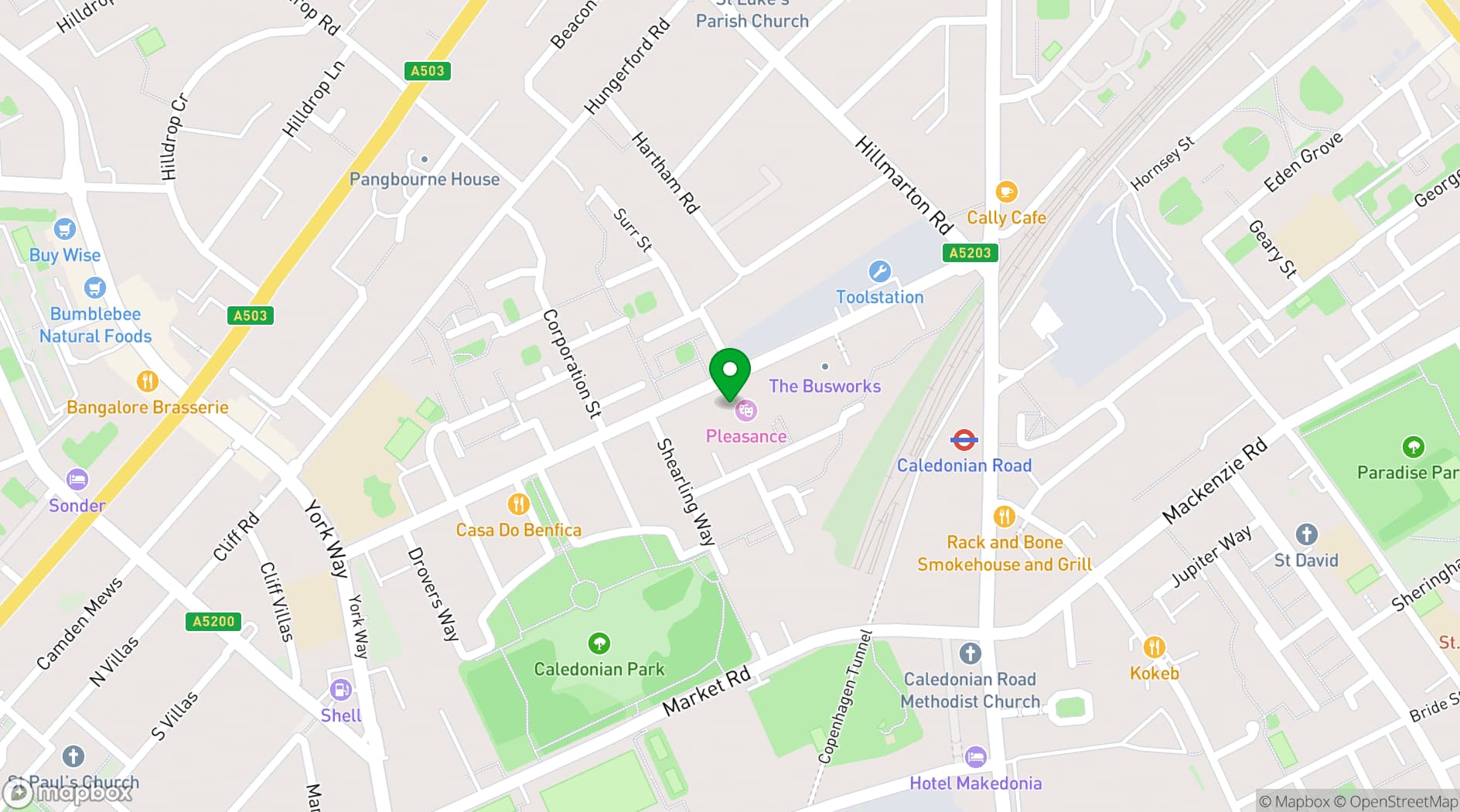 Map showing The Depot N7