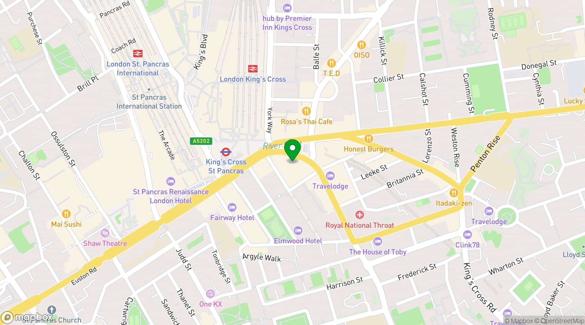 Map showing Zoya Grill and Lounge