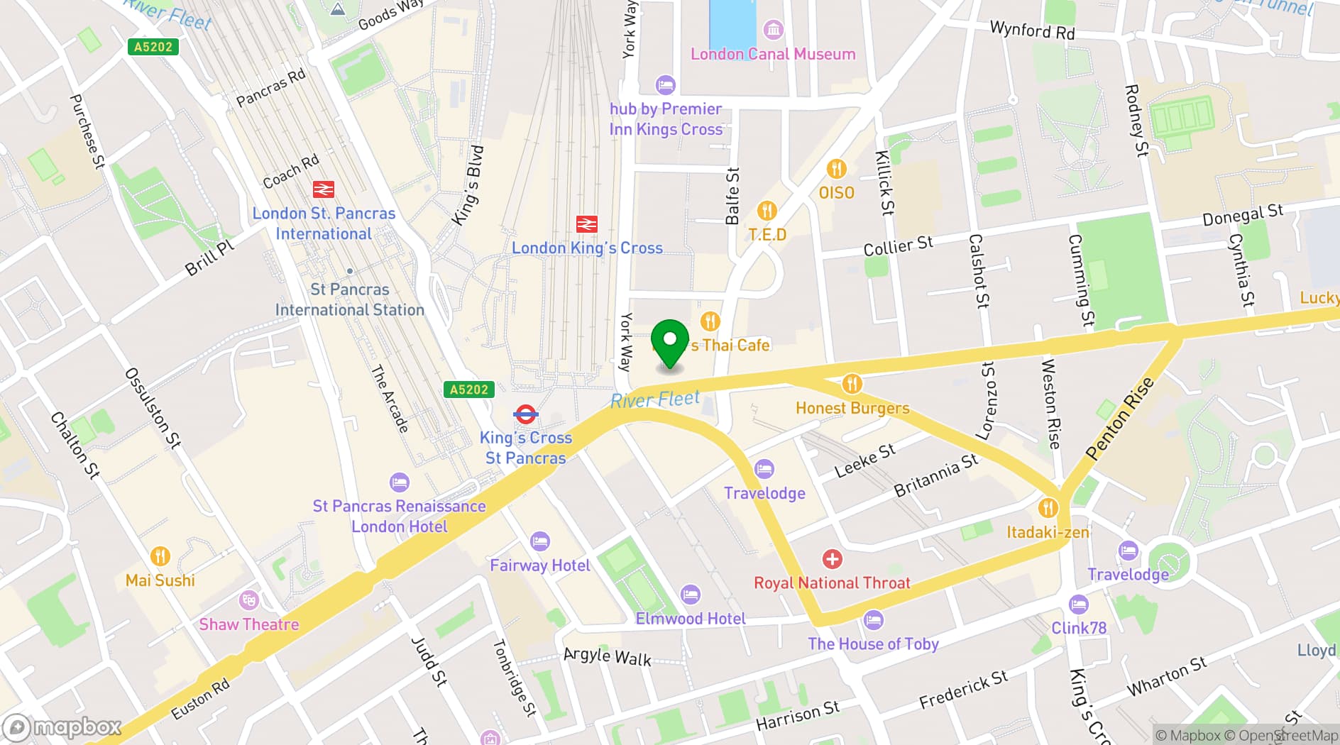 Map showing Camino Kings Cross