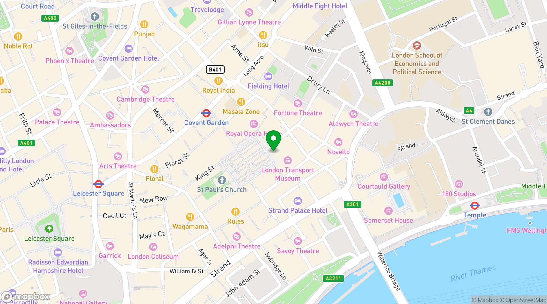 Map showing Harry's Covent Garden