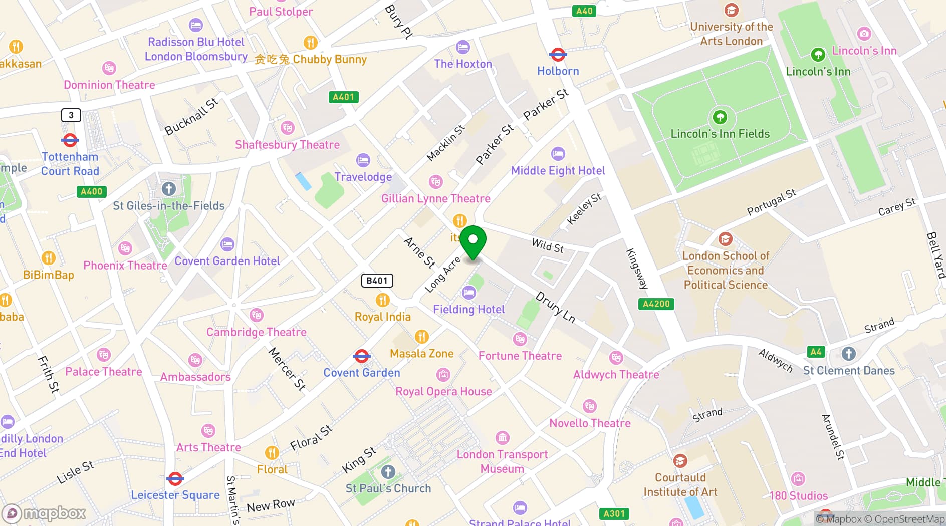 Map showing Barrafina Drury Lane