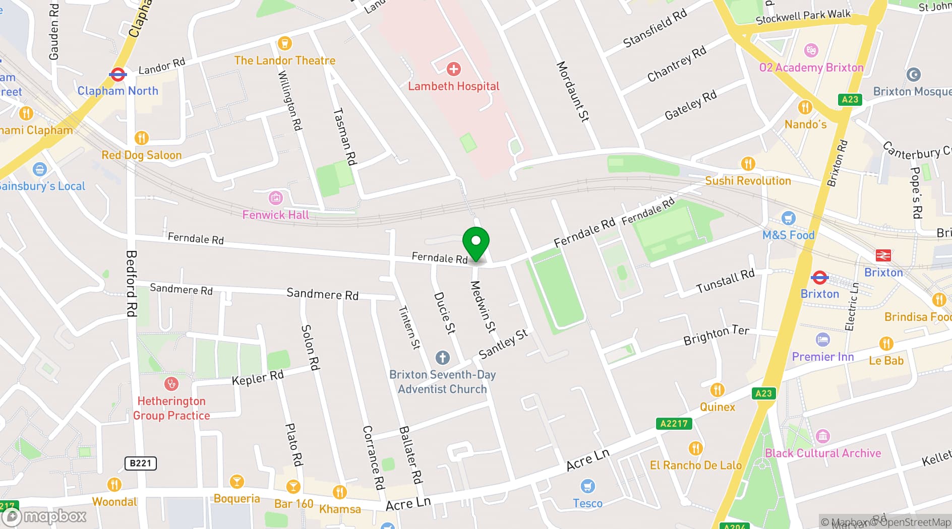 Map showing Jesse's kitchen