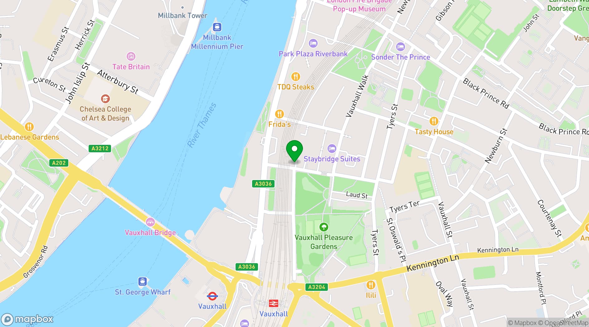 Map showing VGCC - Vauxhall Gardens Community Centre