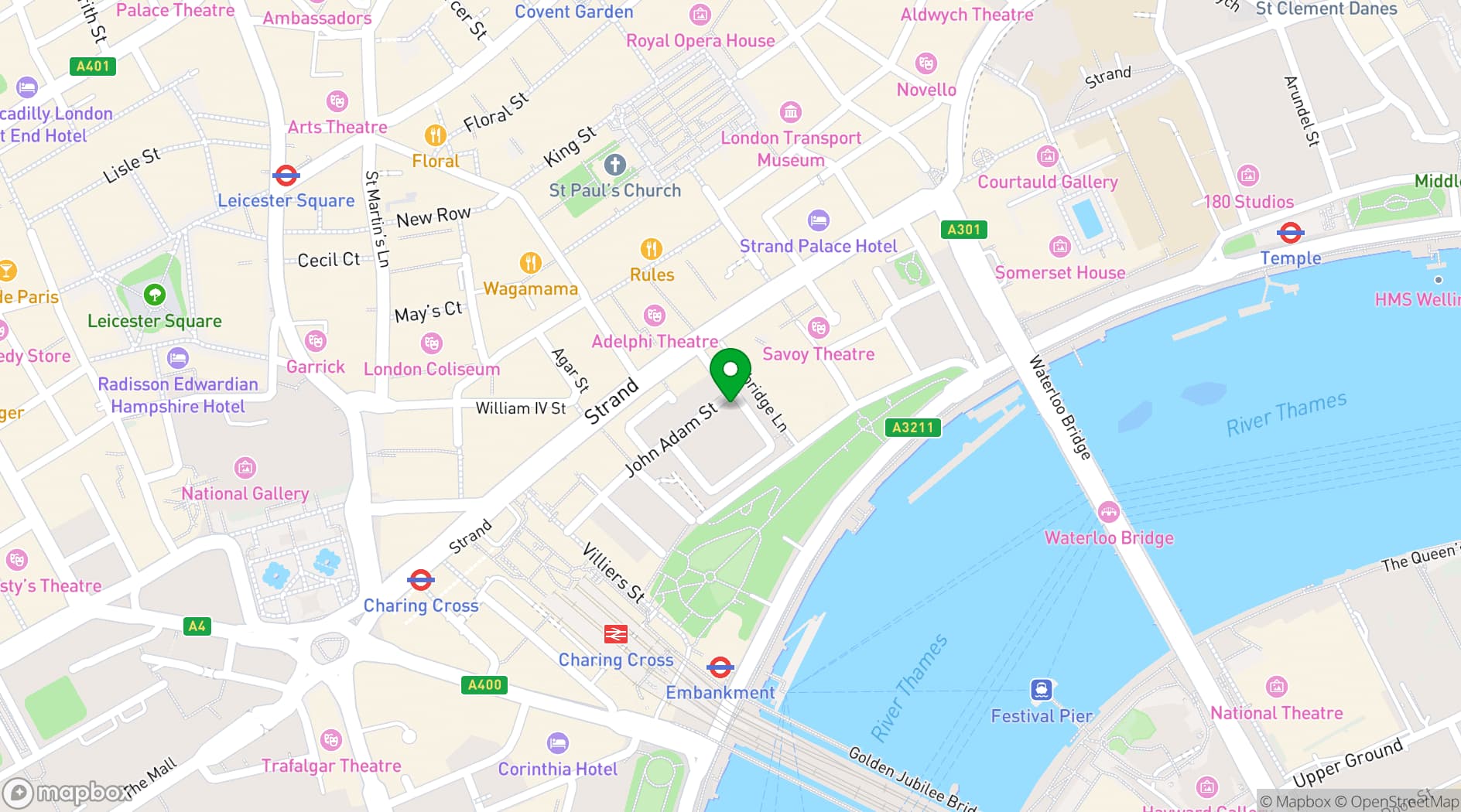 Map showing Smith & Wollensky