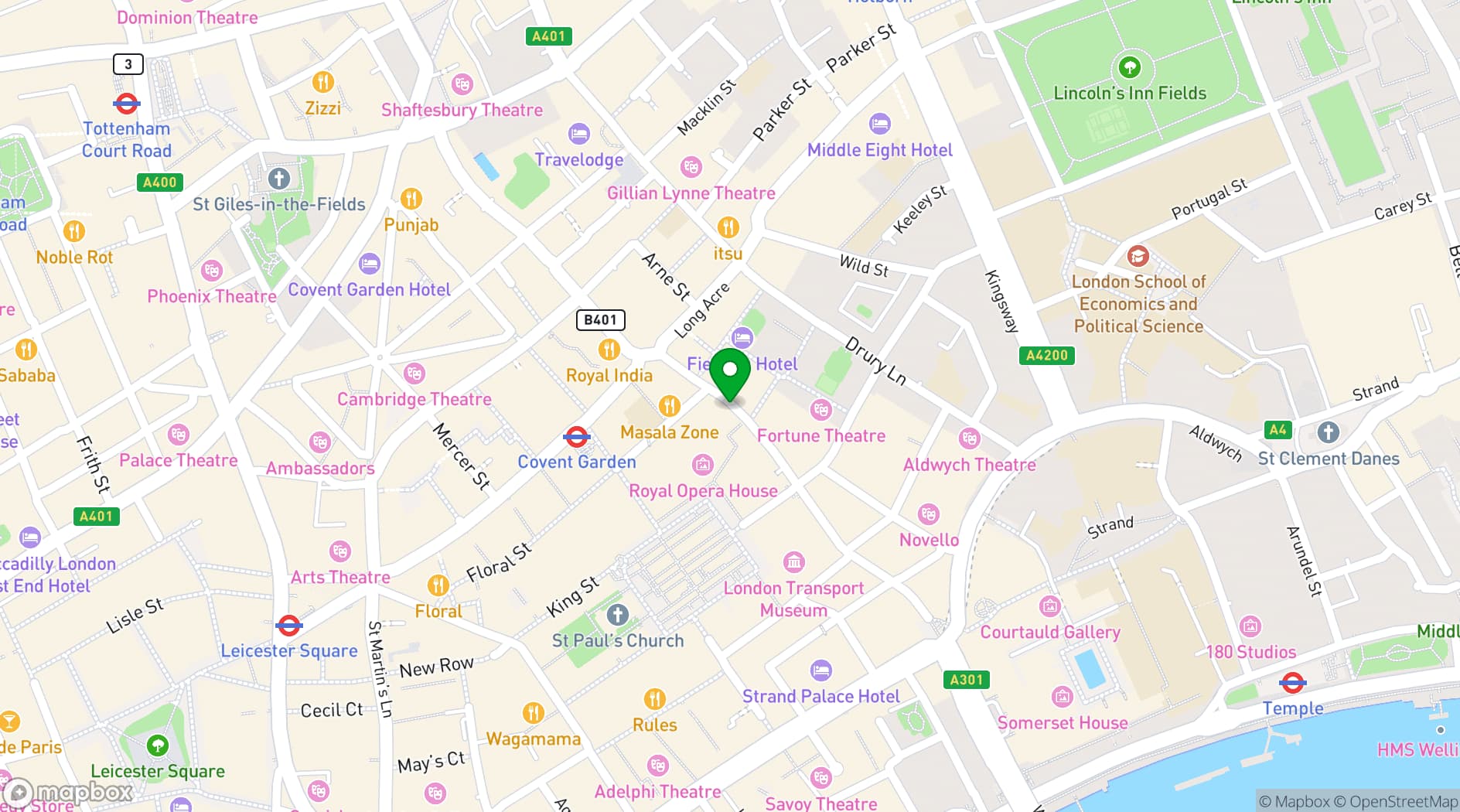 Map showing Royal Opera House