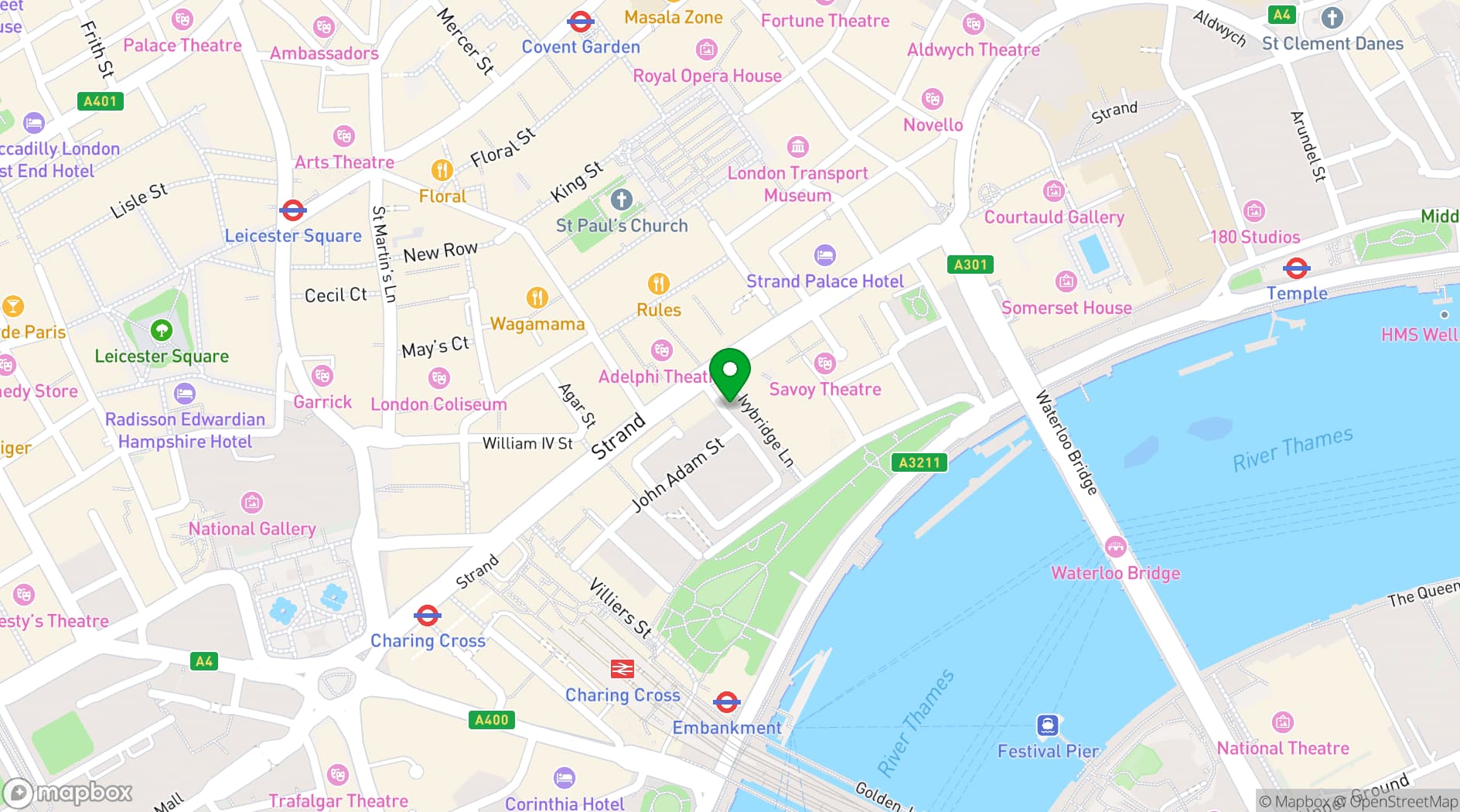 Map showing  Nine Adam Street