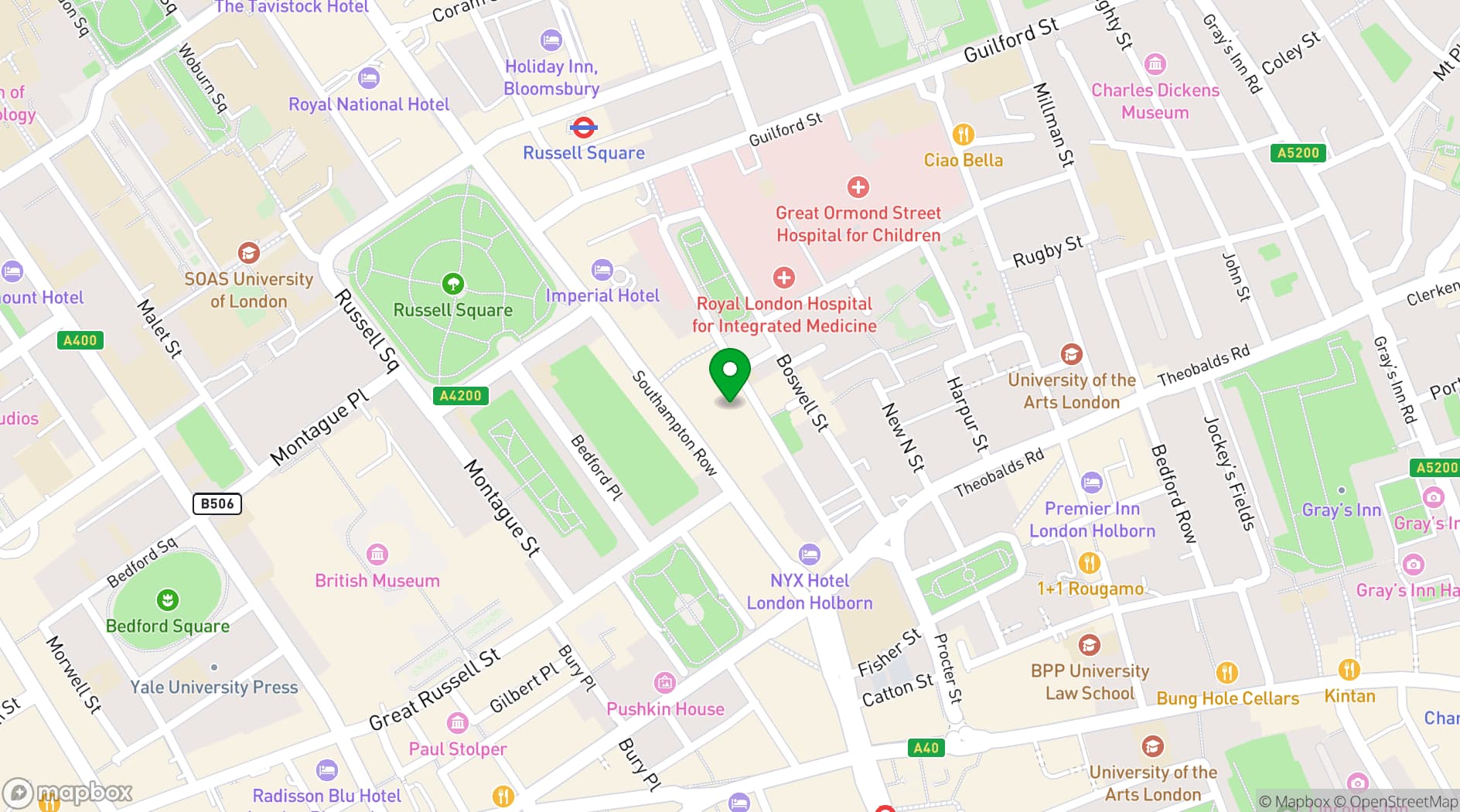 Map showing Spinners Chester