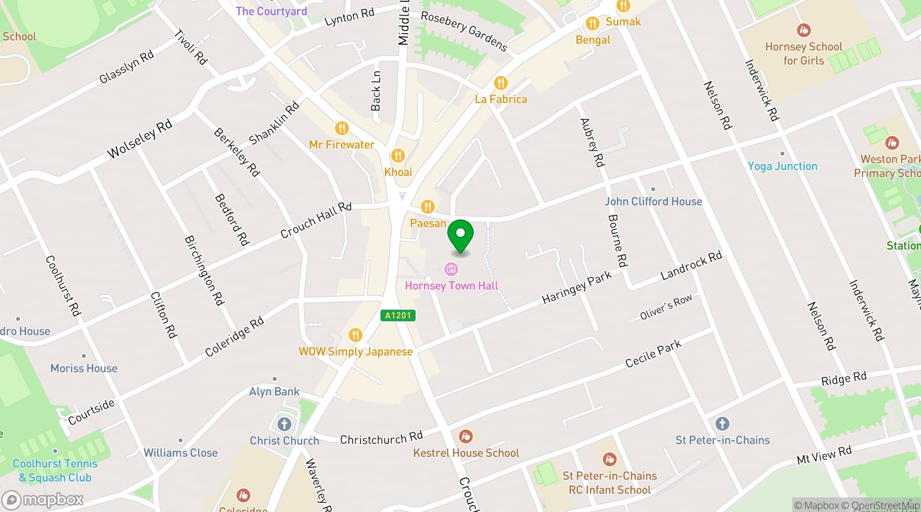 Map showing Dao by Dorsett North London
