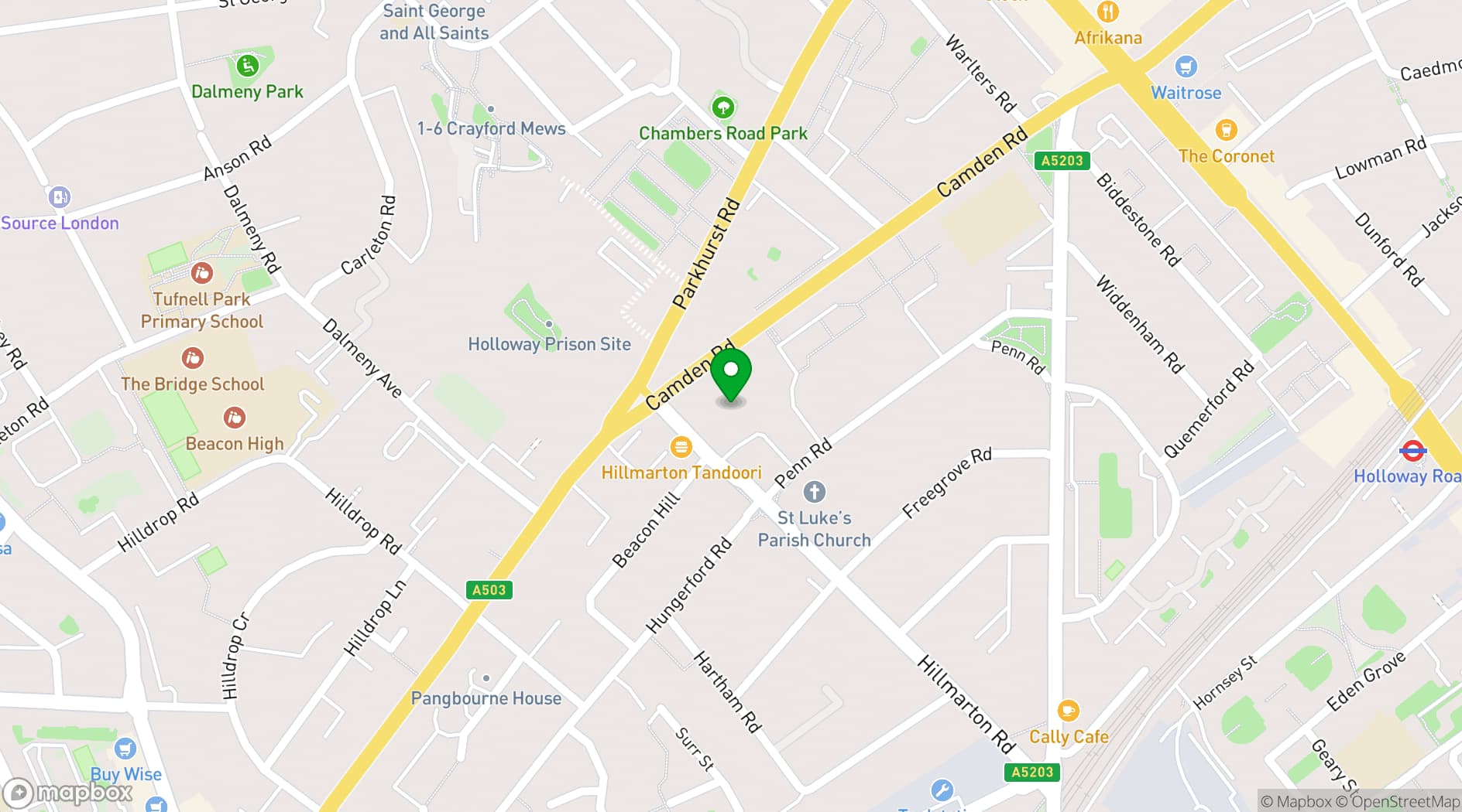 Map showing Ctrl Creative Camden