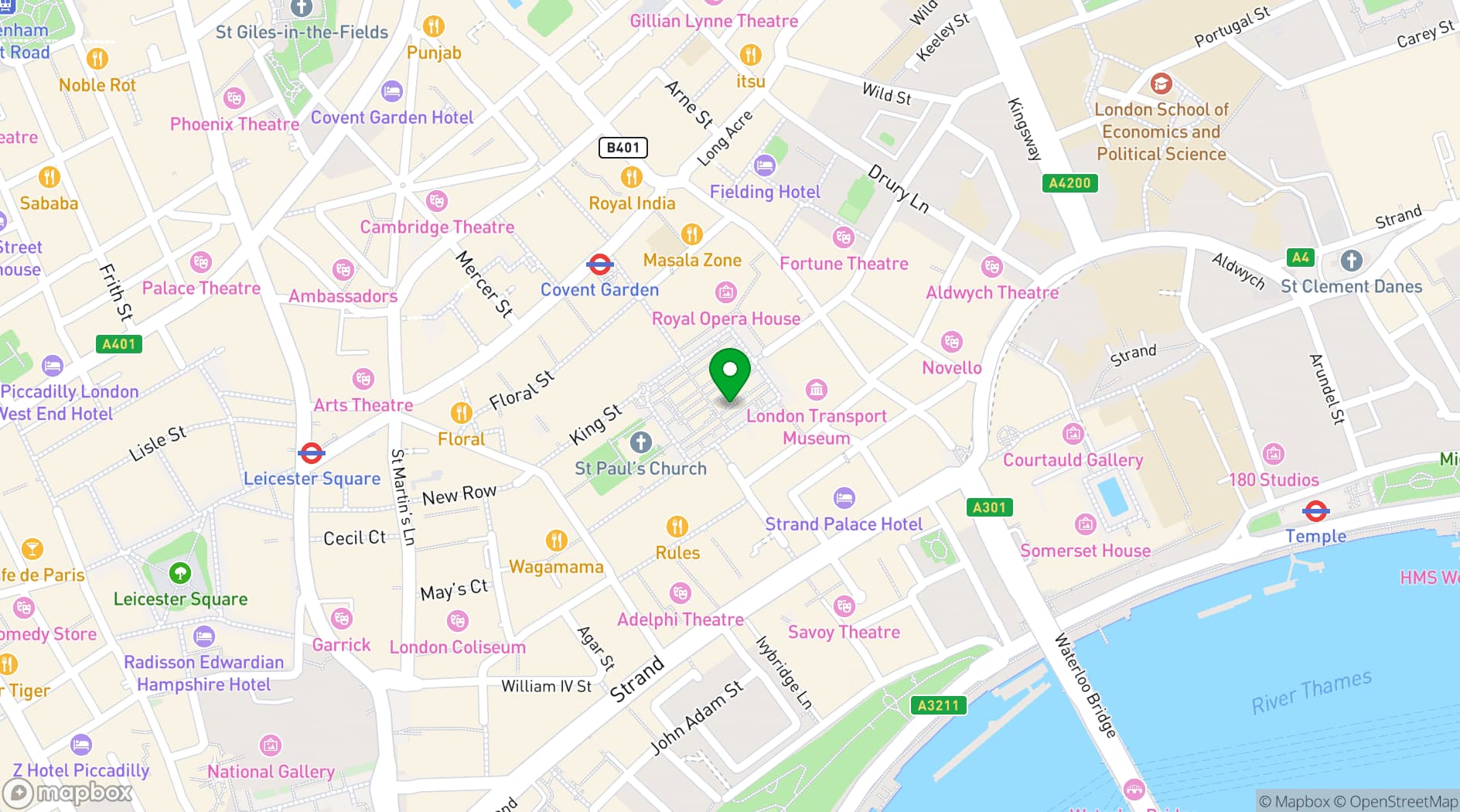 Map showing Crusting Pipe - Covent Garden