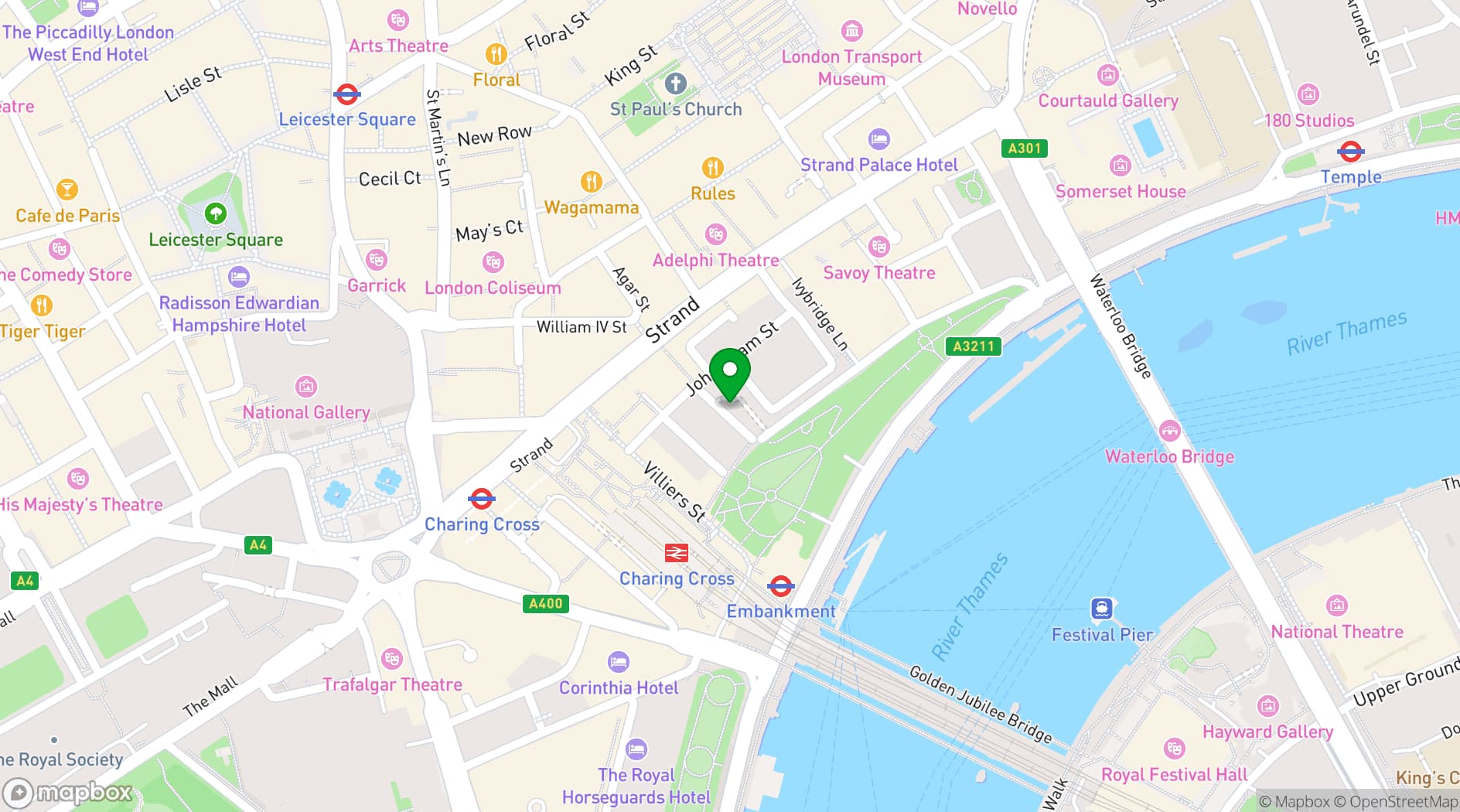 Map showing Luxury apartment Charing Cross