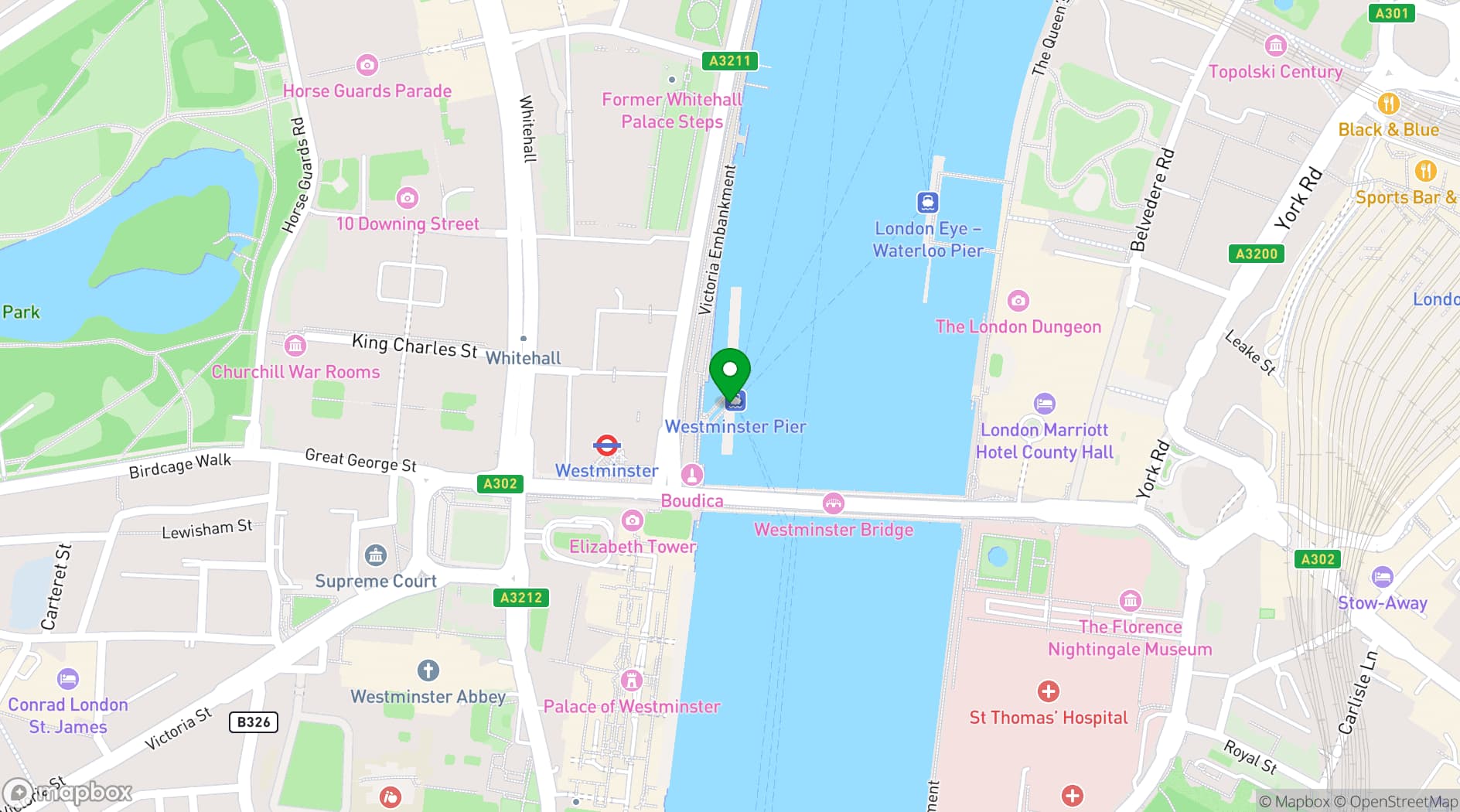 Map showing City Cruises