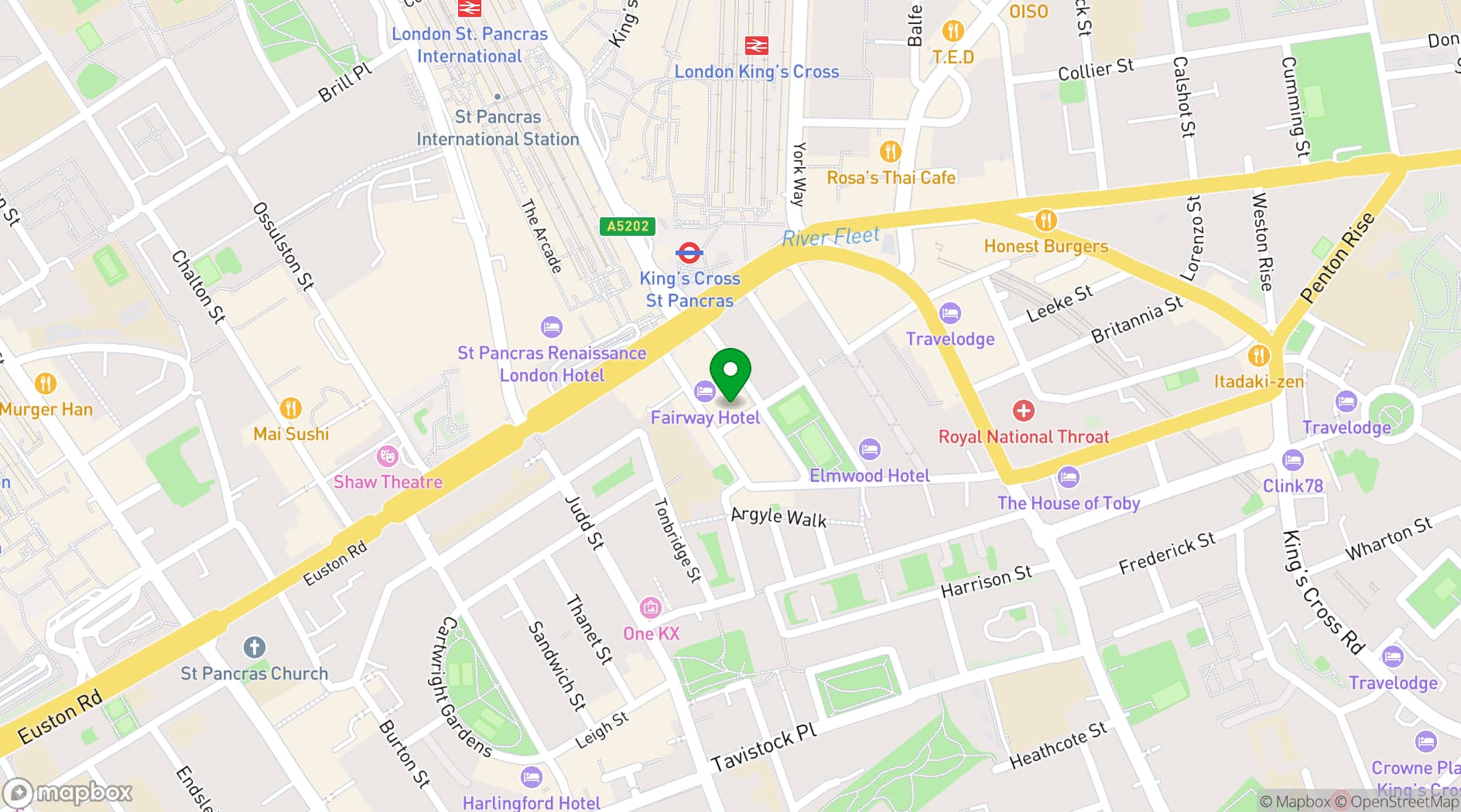Map showing St Pancras Meeting Rooms