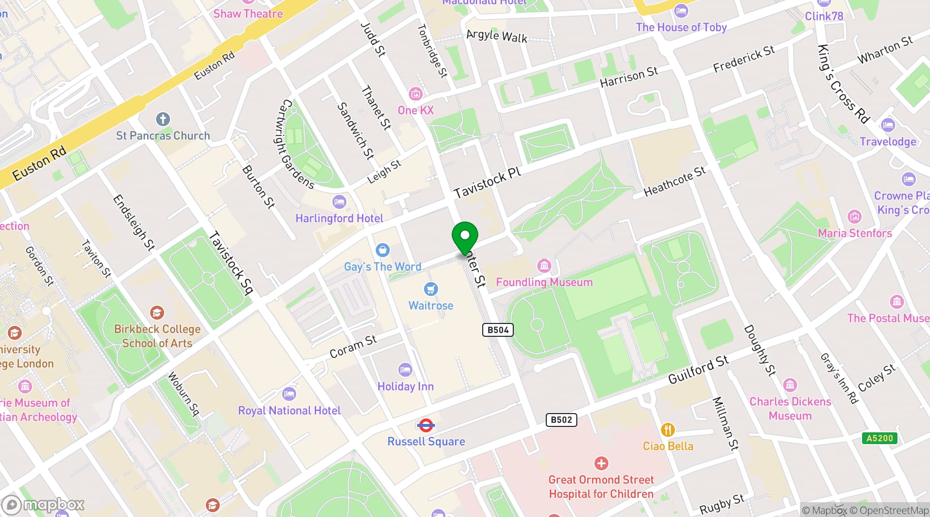 Map showing Curzon Bloomsbury
