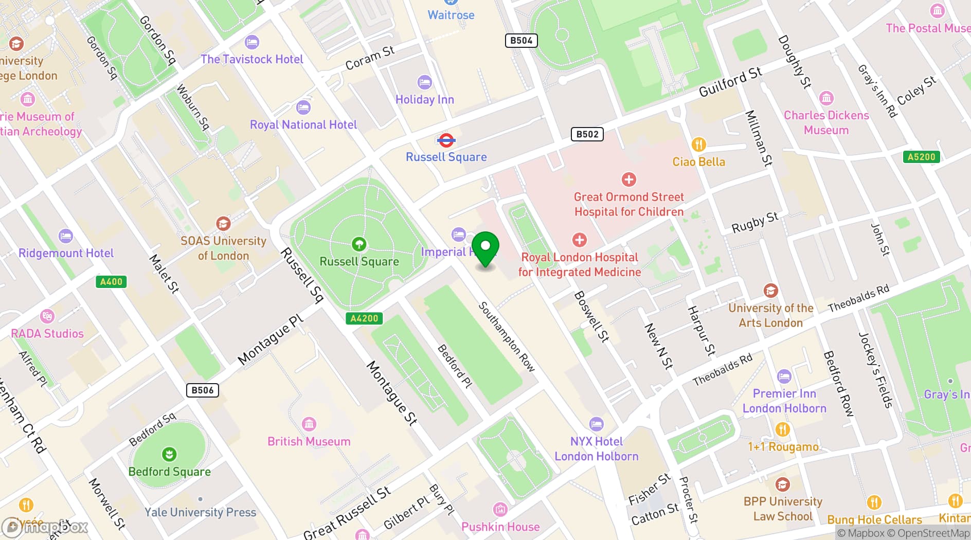 Map showing Zeo’s London