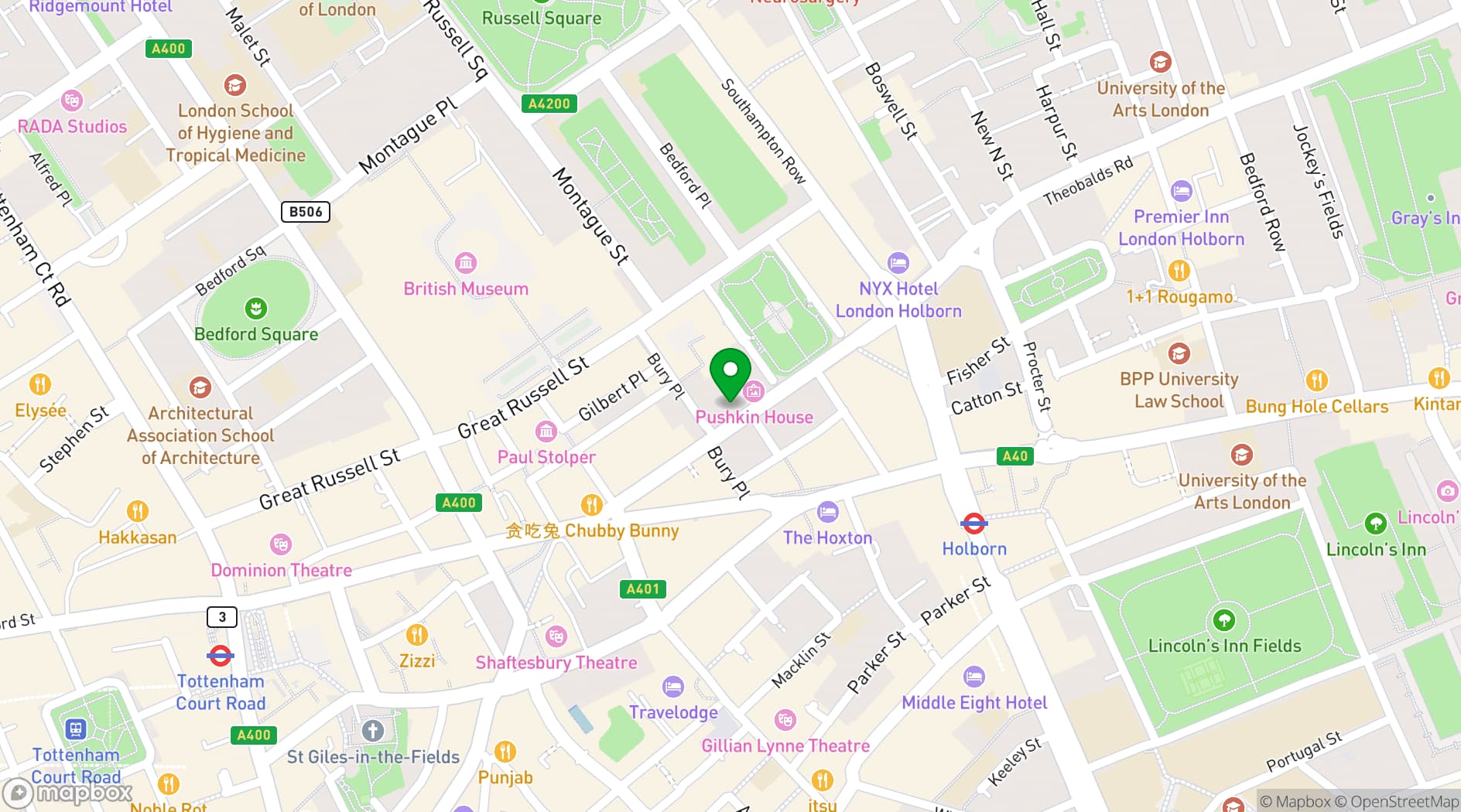 Map showing Runway East Bloomsbury