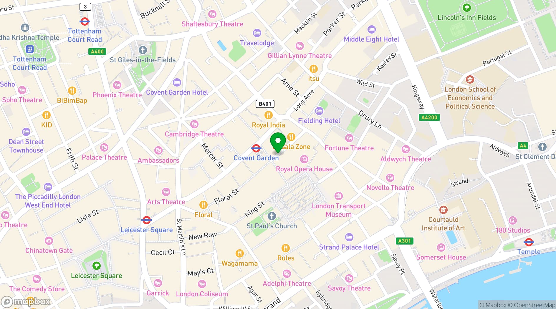 Map showing Busaba Covent Garden 