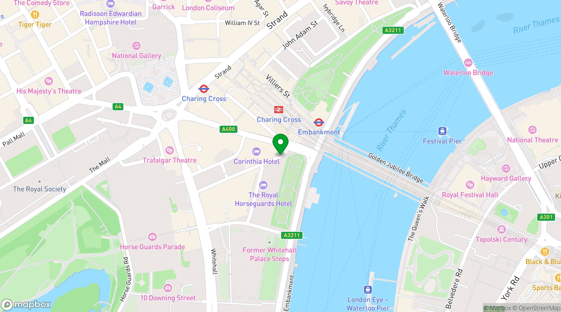 Map showing National Liberal Club