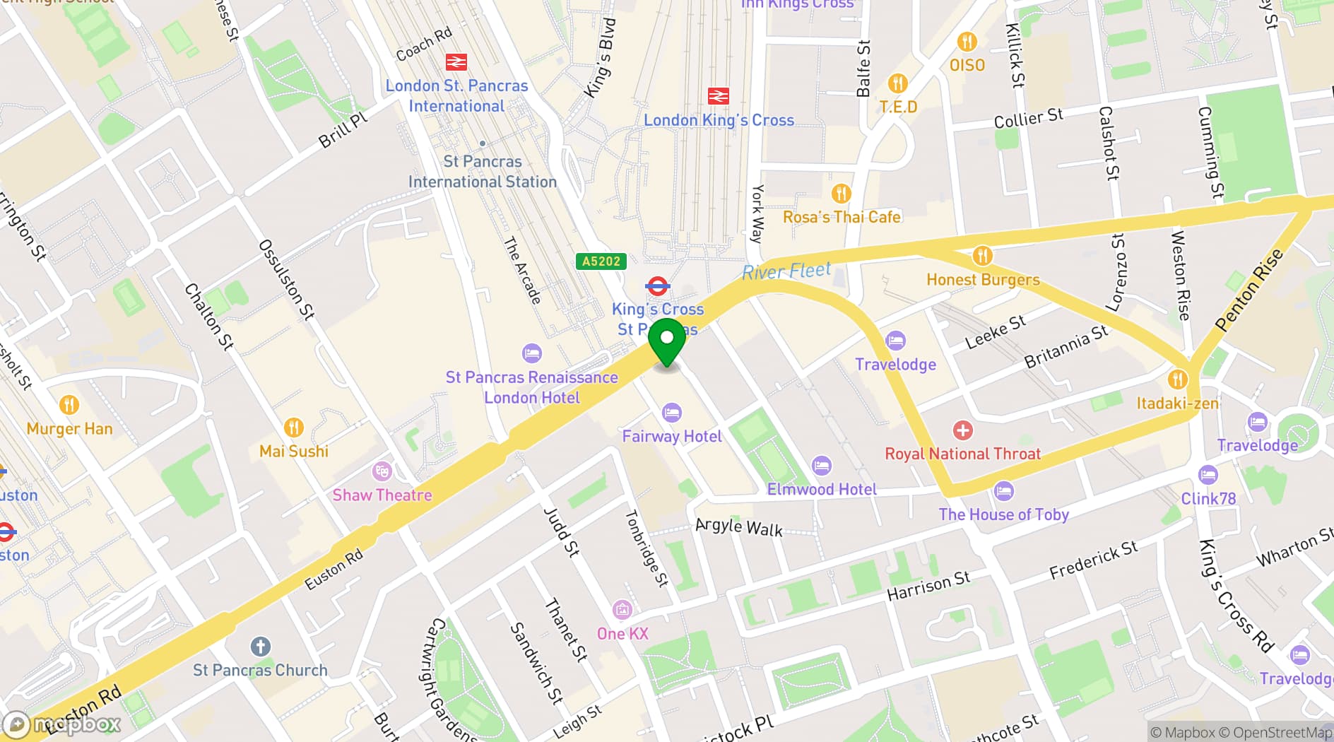 Map showing Megaro Hotel