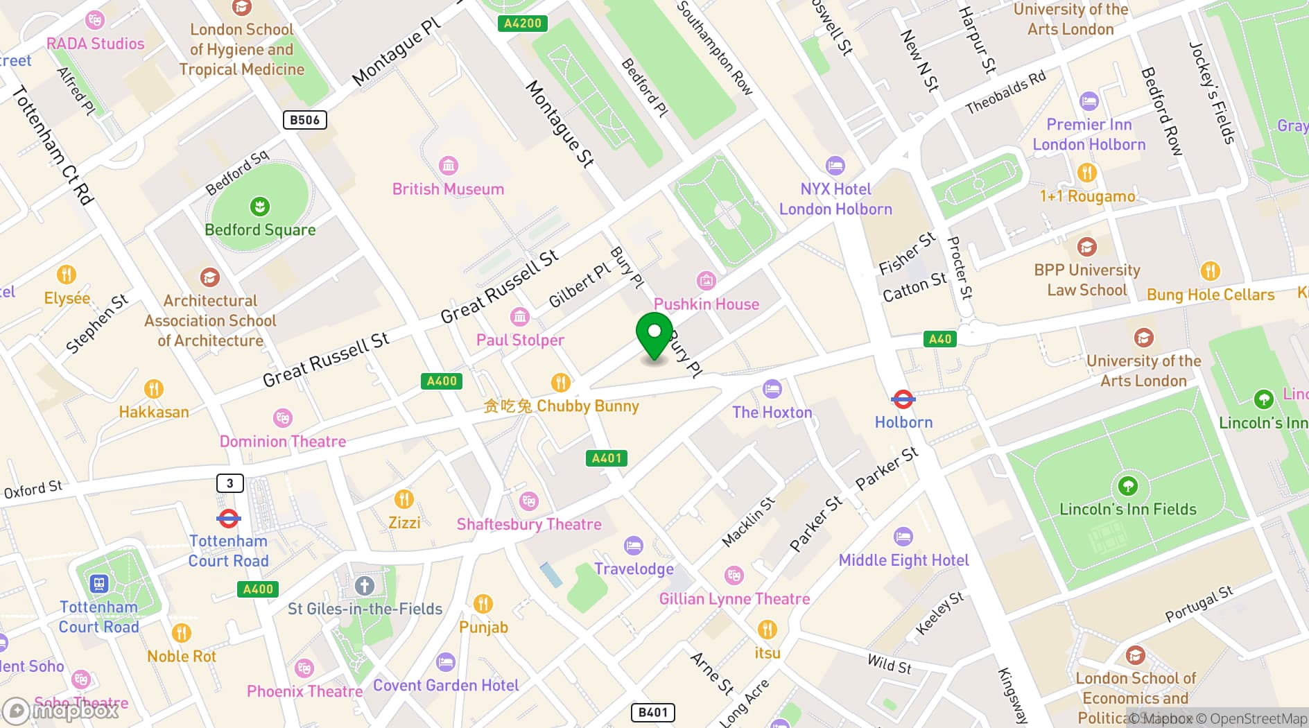 Map showing City Central at the HAC