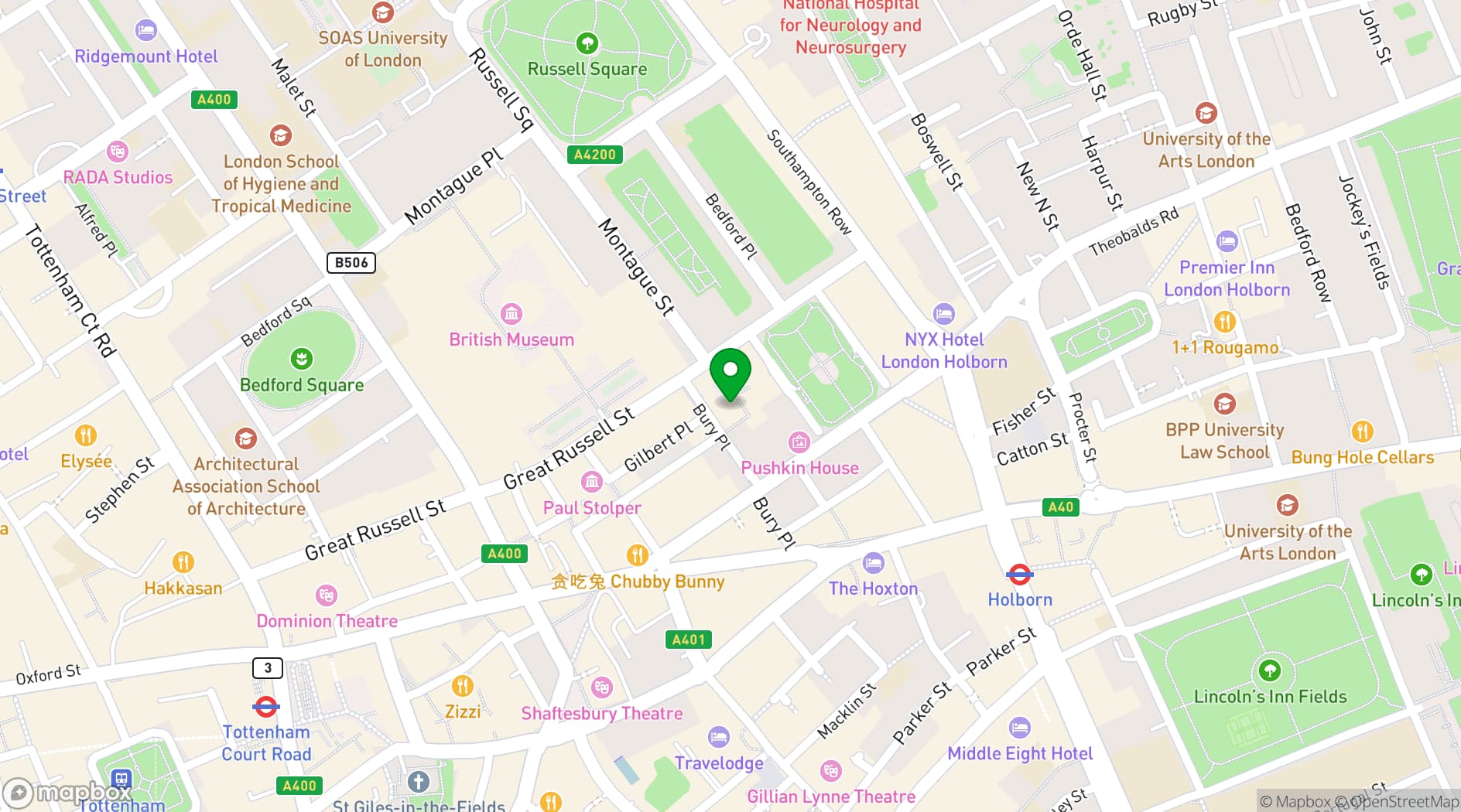 Map showing Truckles of Pied Bull Yard