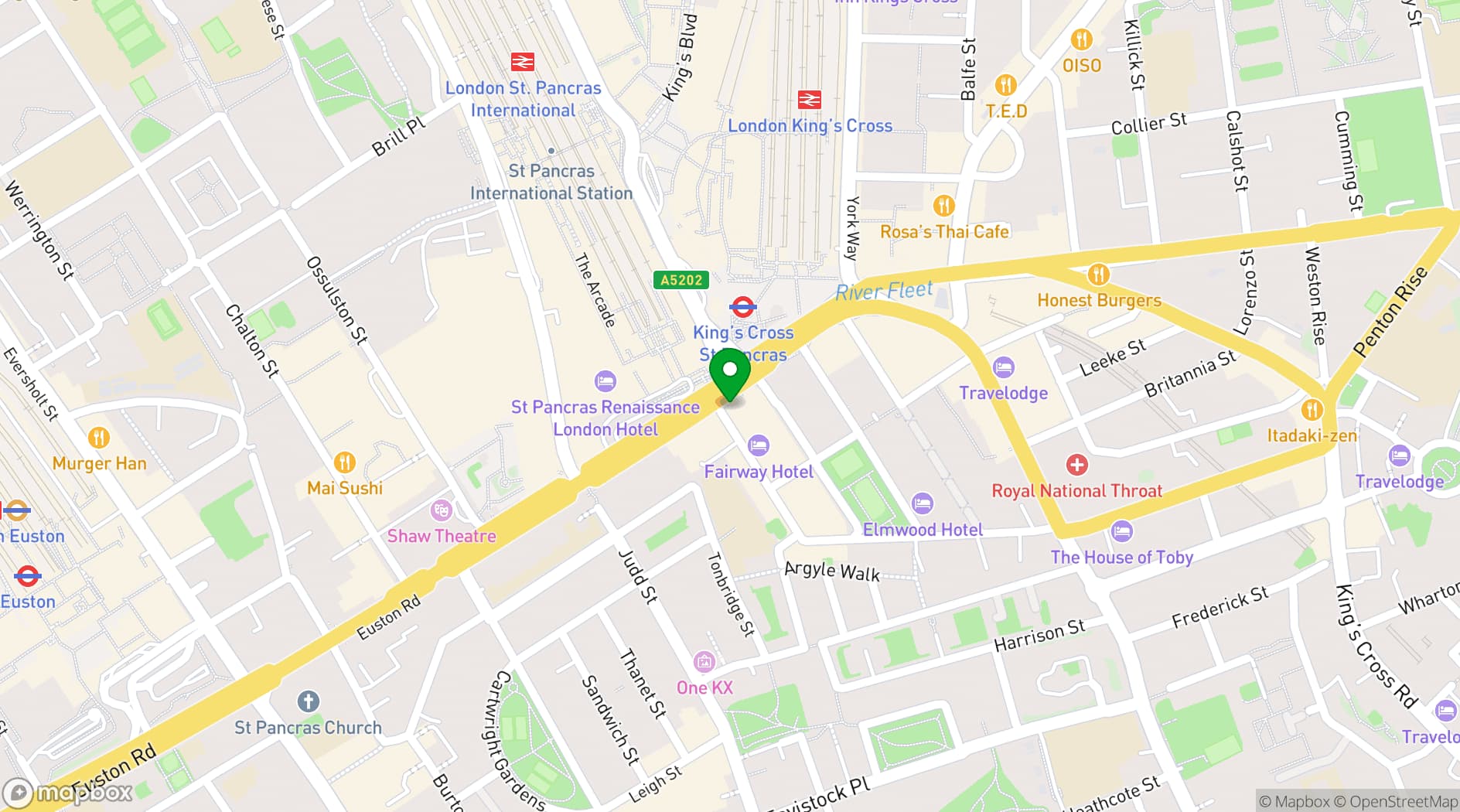 Map showing Rivvia Kings Cross