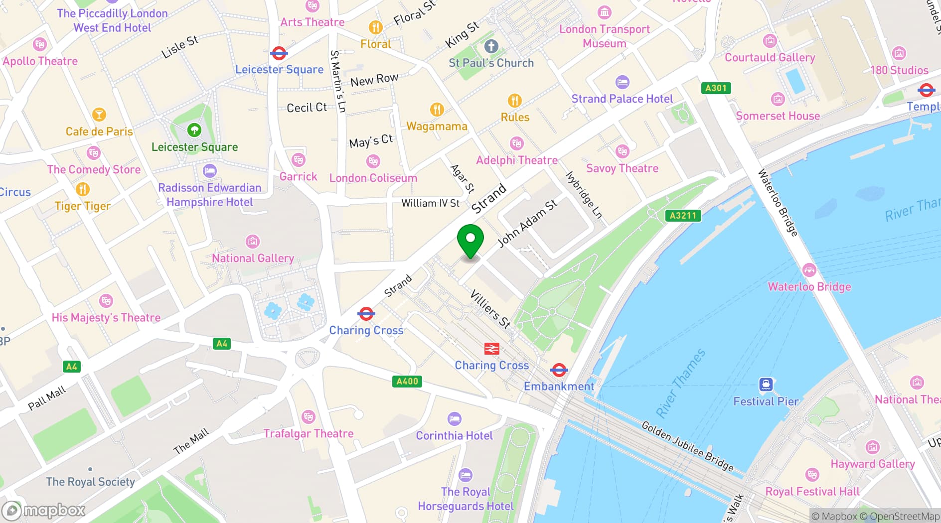 Map showing Proud Galleries