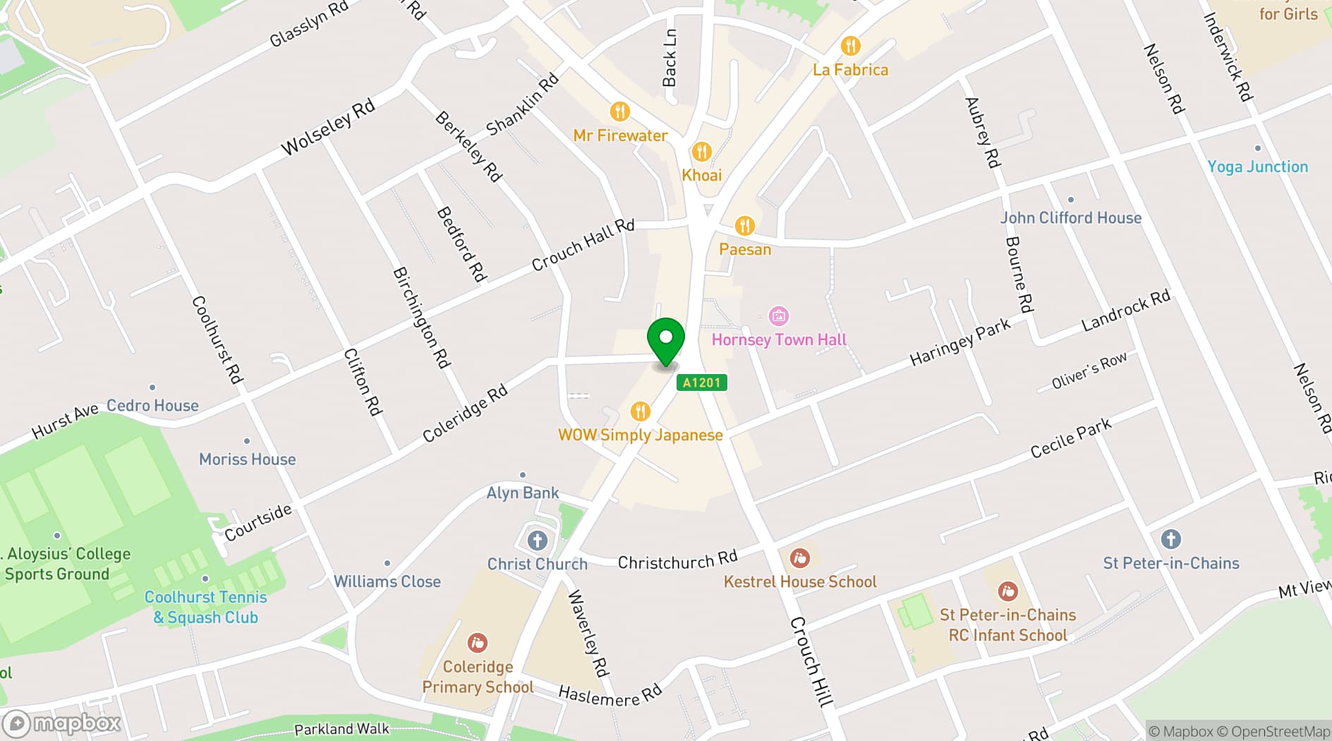 Map showing The King's Head