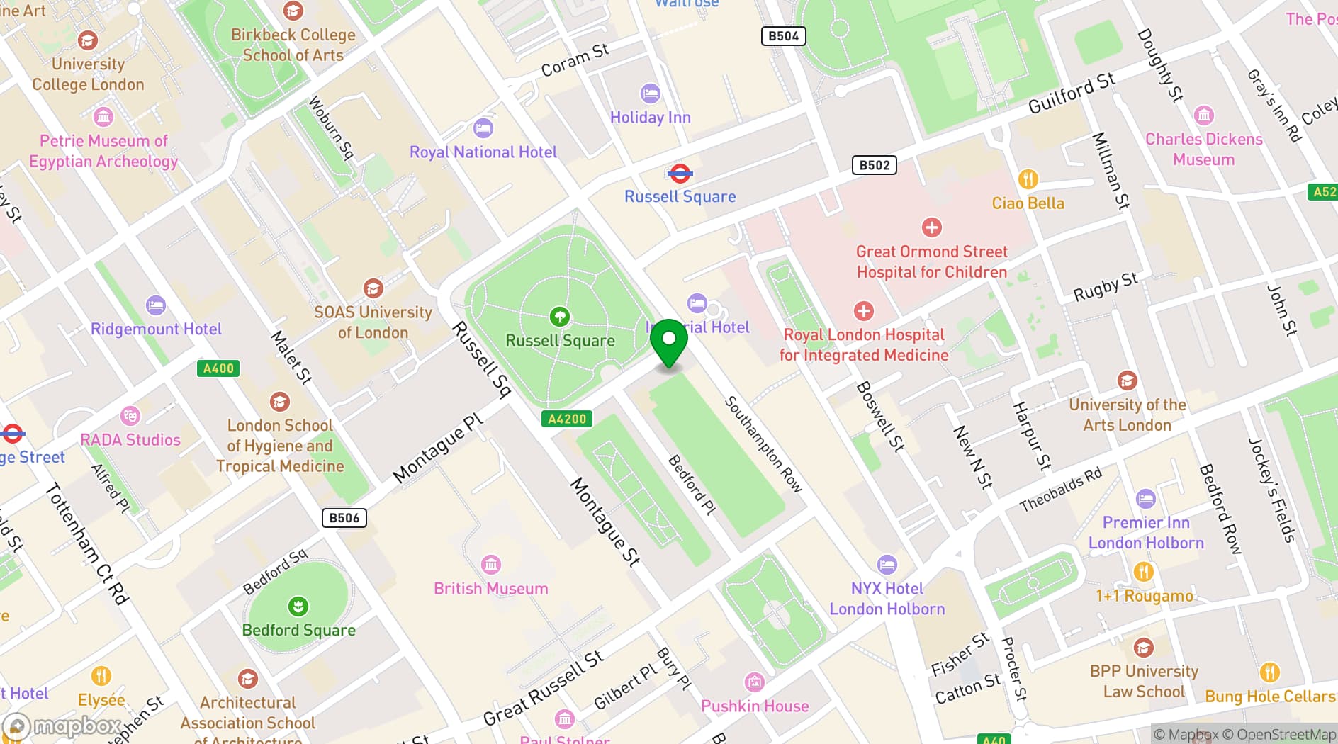 Map showing De Morgan House
