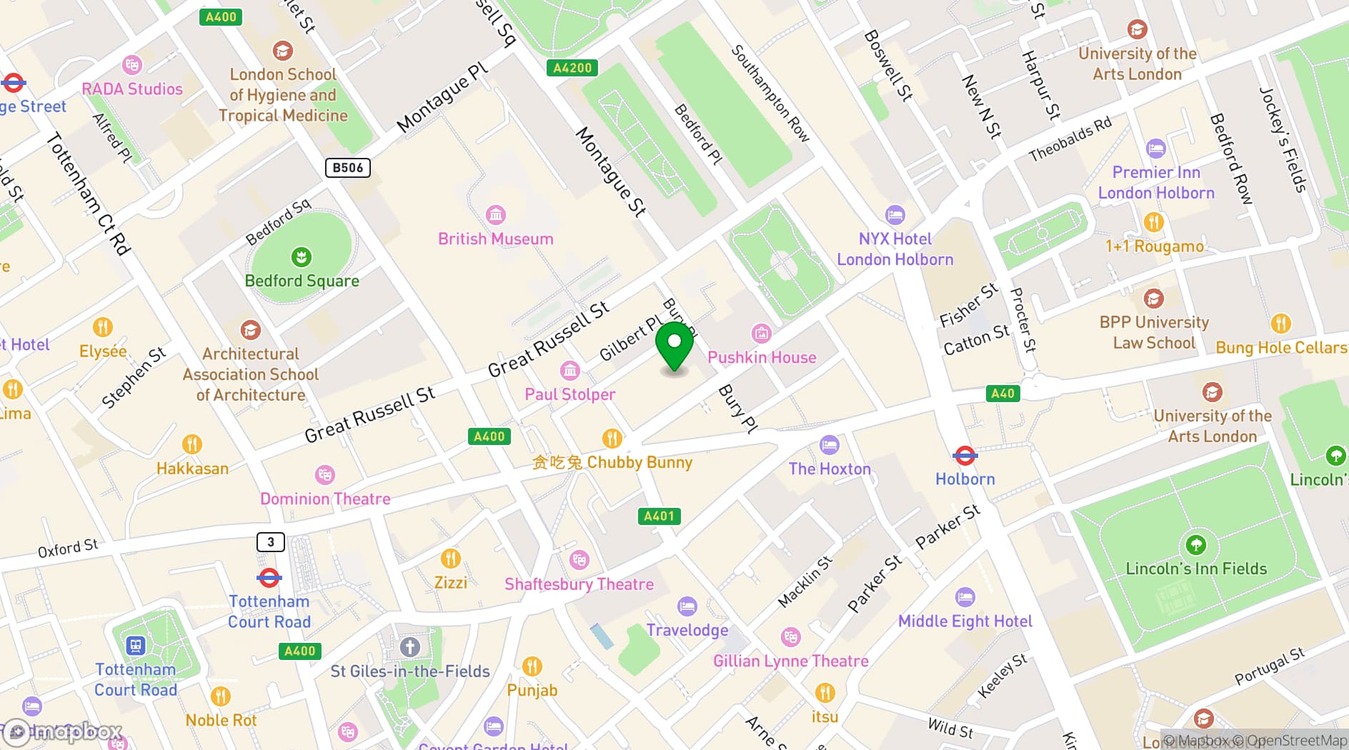 Map showing Thistle Holborn