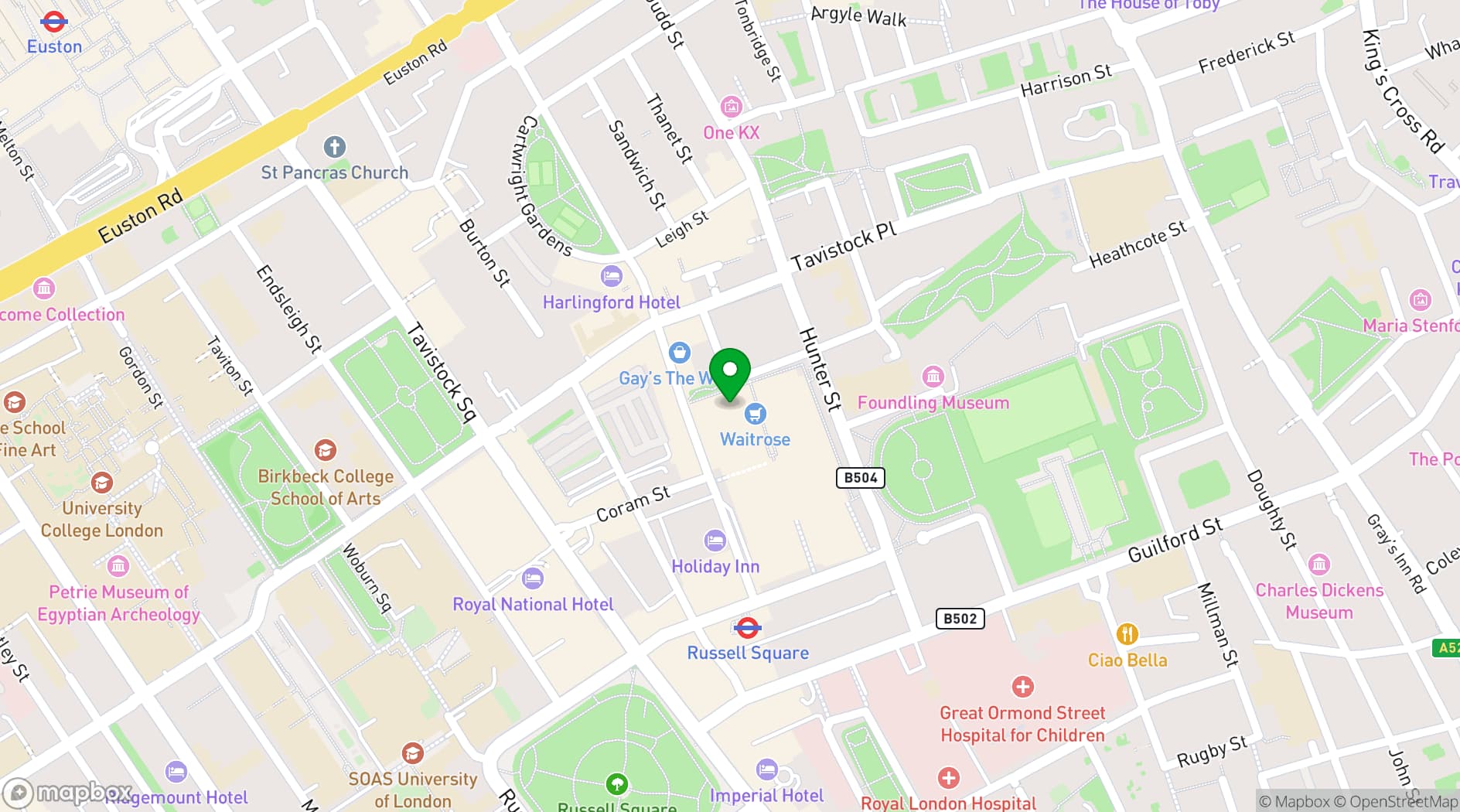Map showing Brunswick Art Gallery