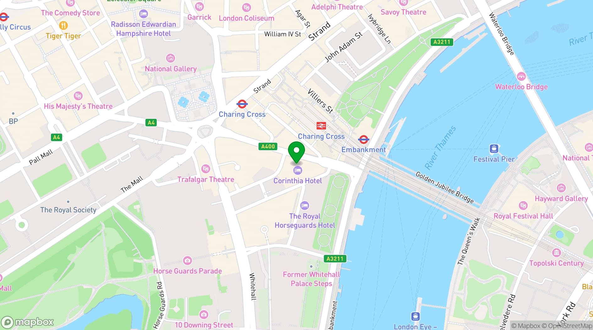 Map showing Kerridge's Bar & Grill