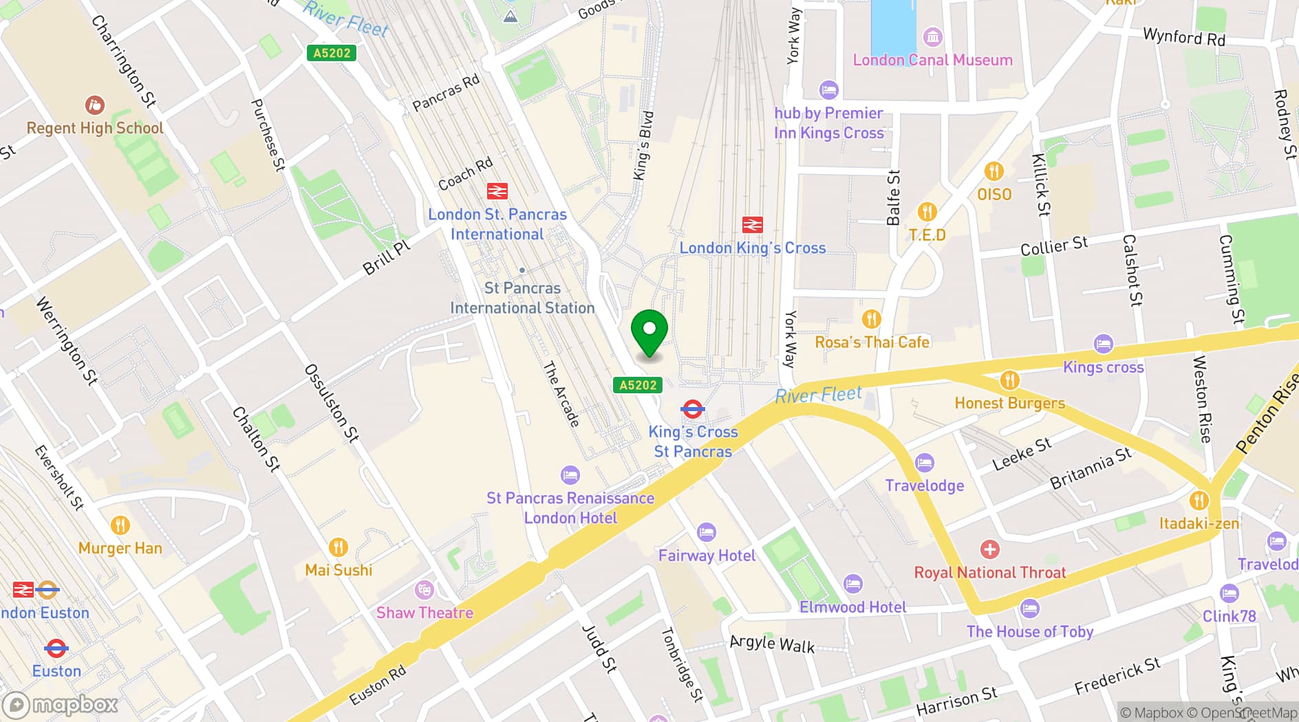 Map showing Great Northern Hotel