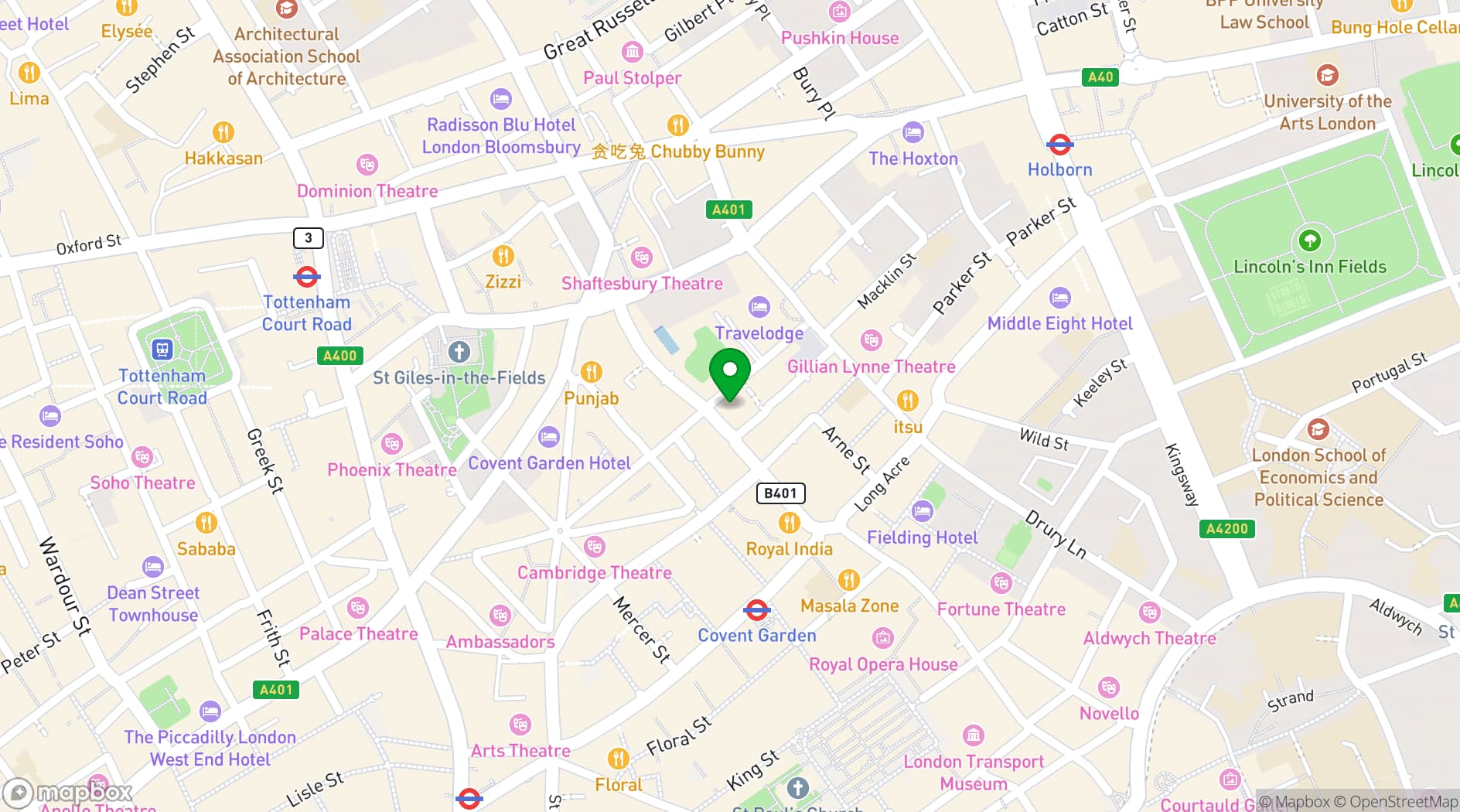 Map showing 24 Endell Street