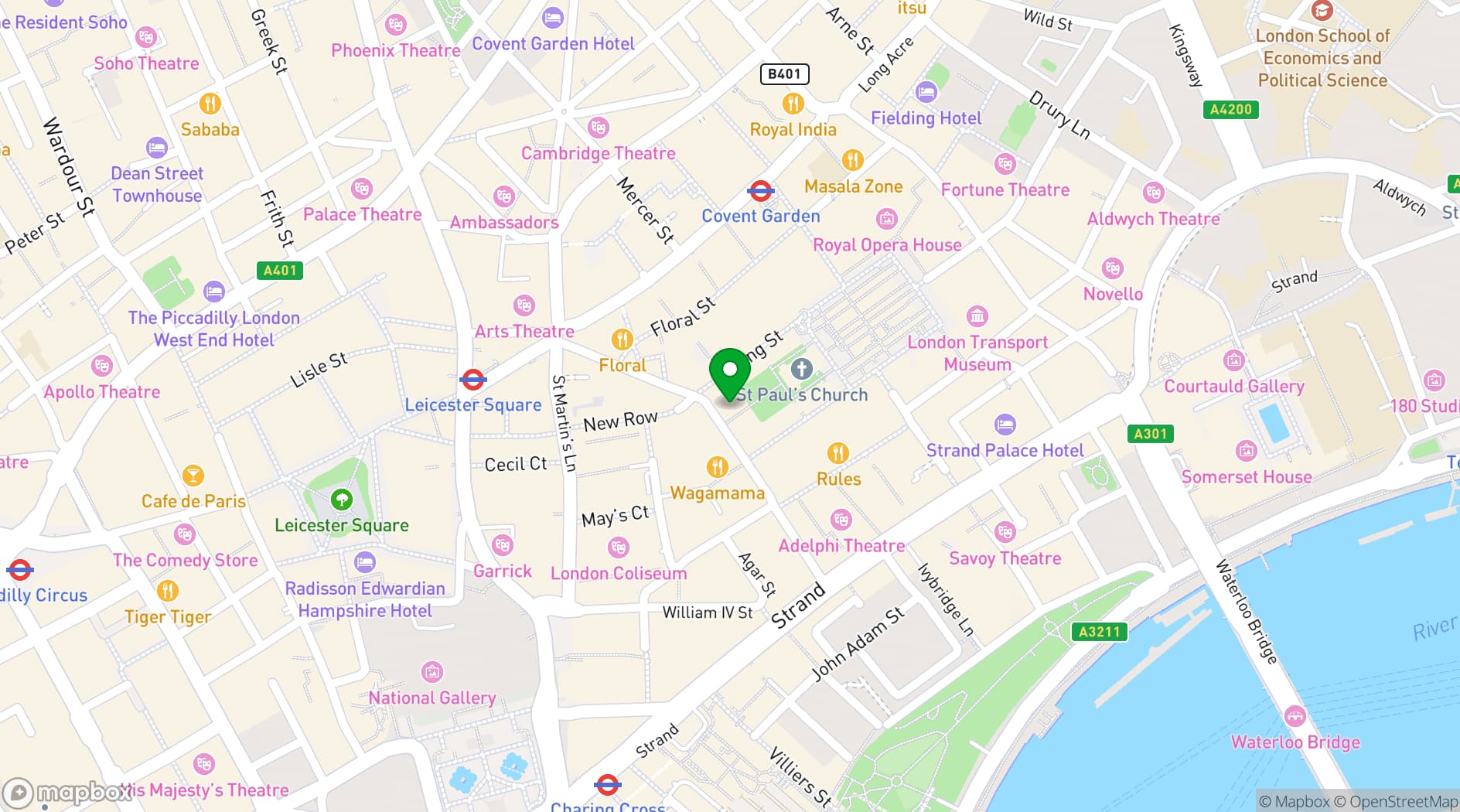 Map showing Crust Bros Covent Garden