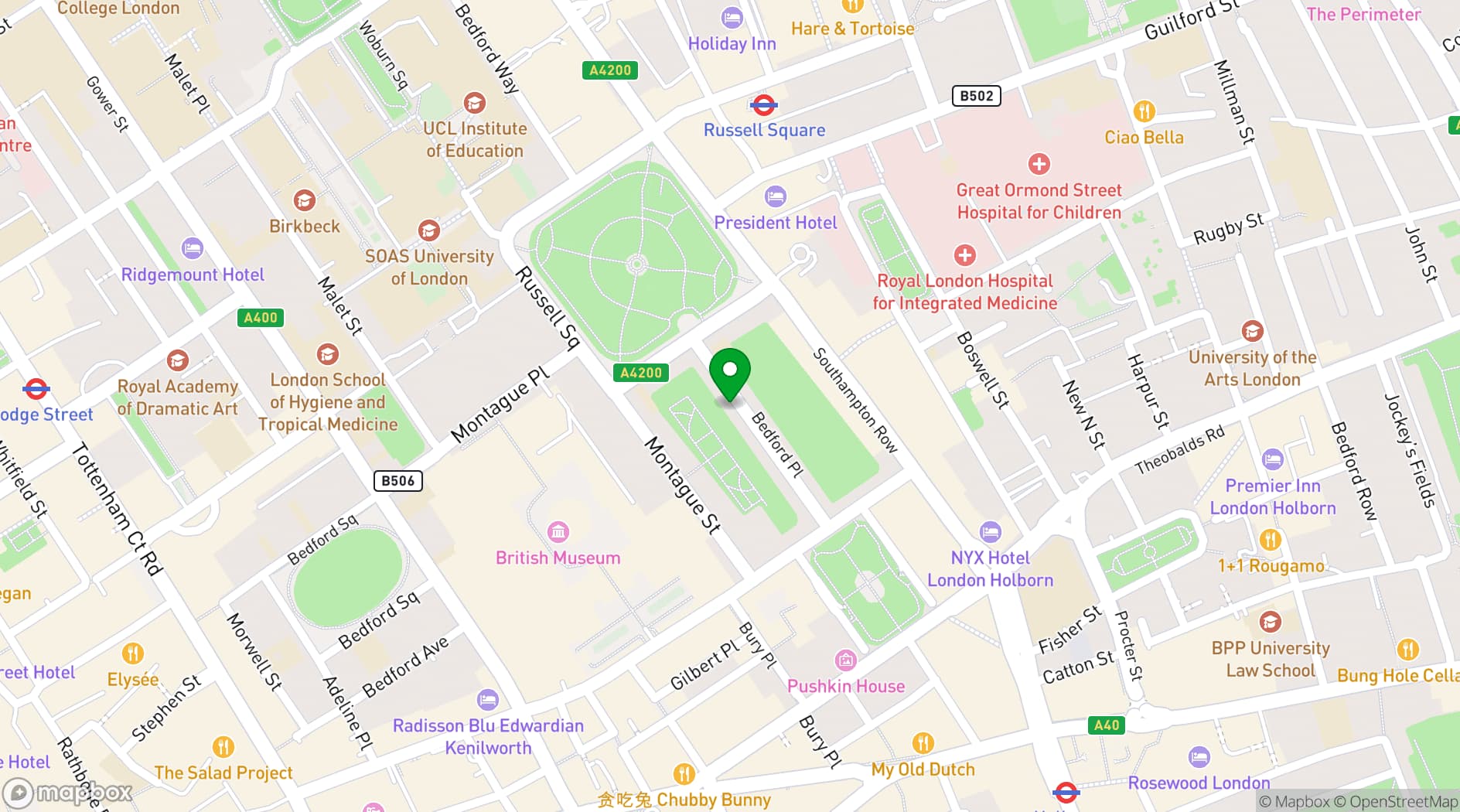 Map showing Grange Beauchamp Hotel