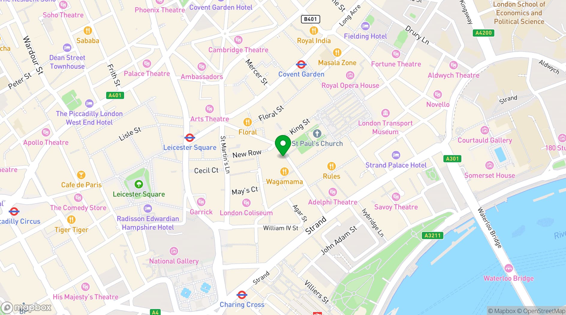 Map showing Blame Gloria Covent Garden