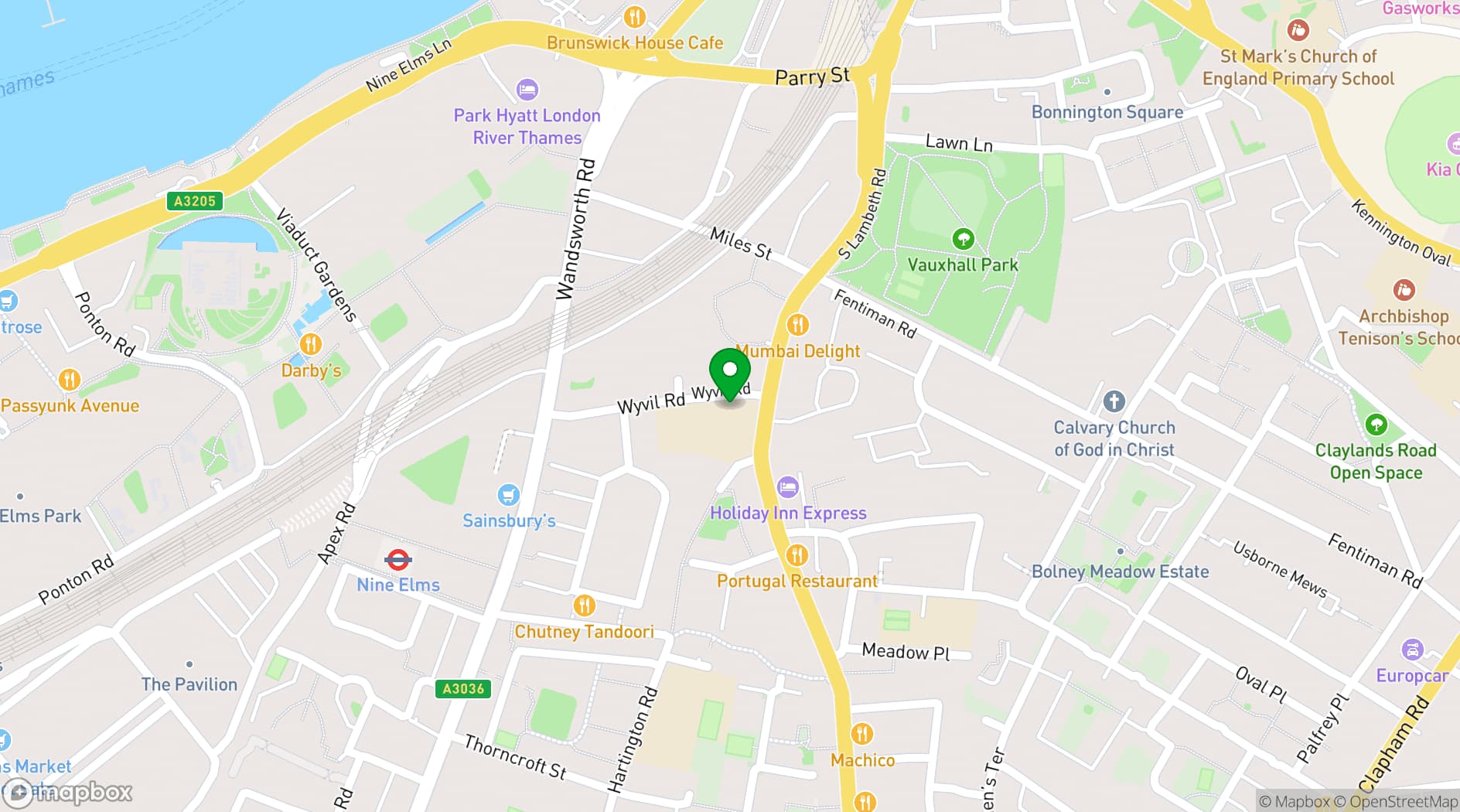 Map showing The Boury Academy Studios