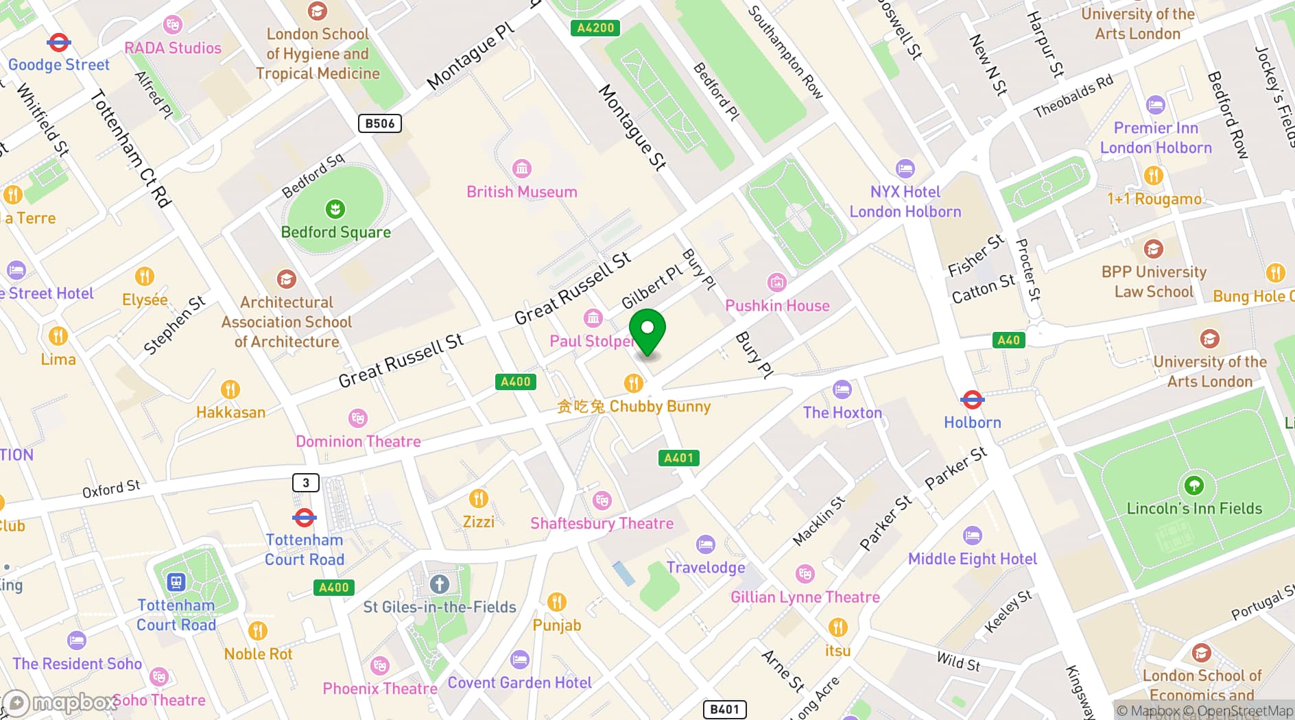 Map showing Saras Venue