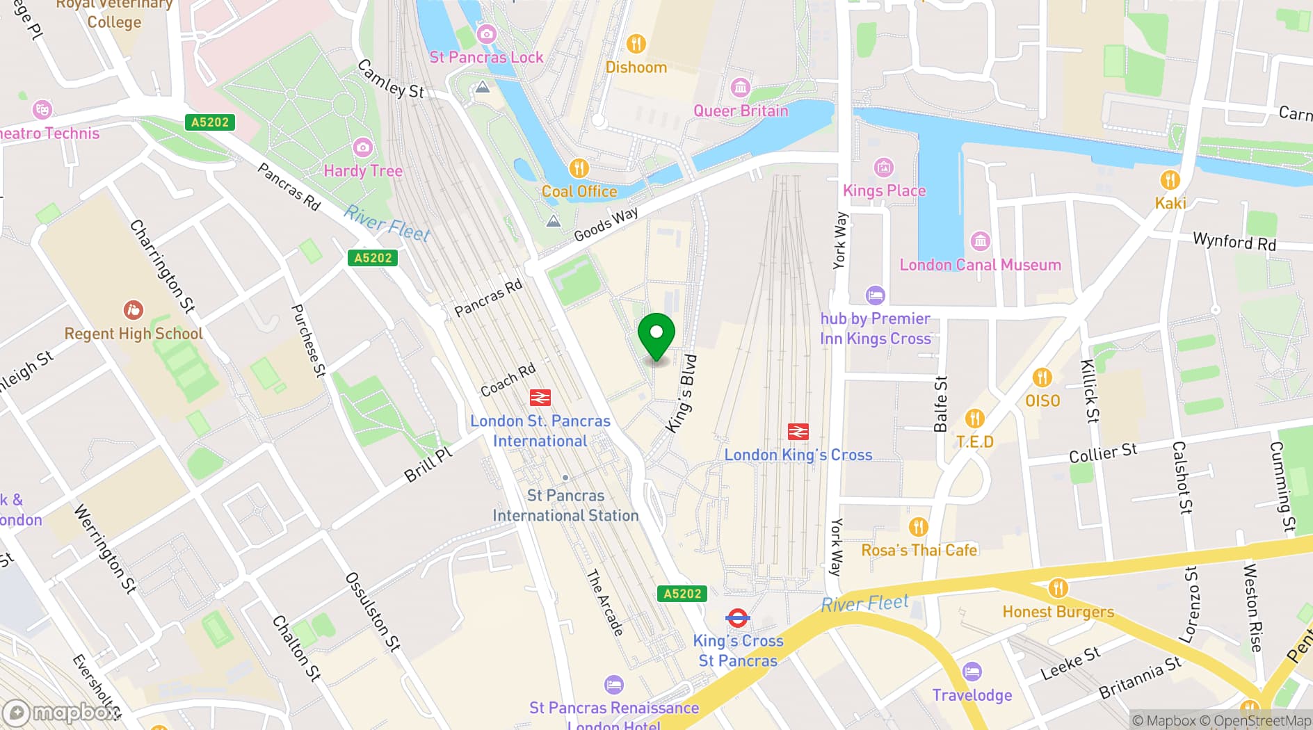 Map showing Notes Kings Cross