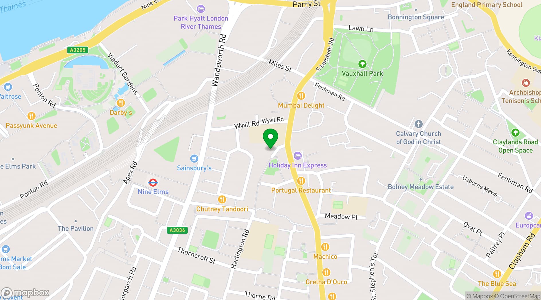 Map showing Wheatsheaf Community Hall