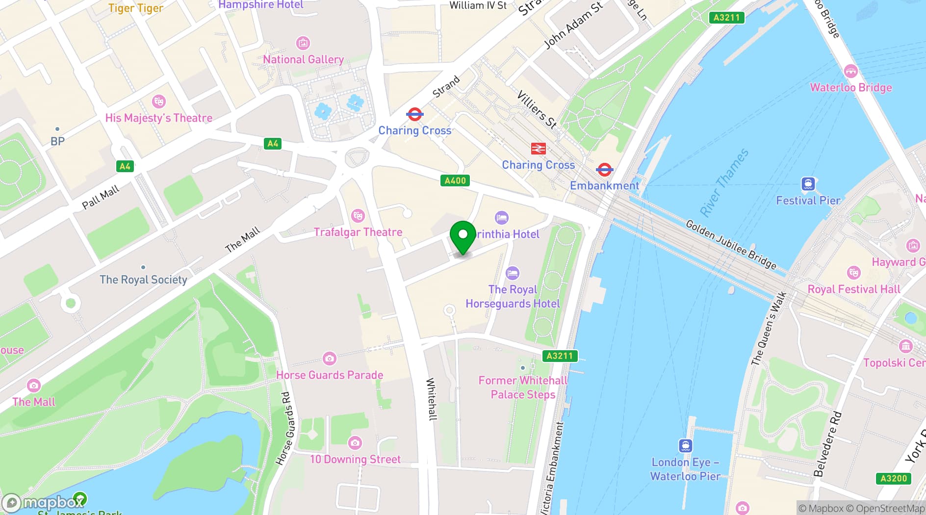 Map showing Corinthia London