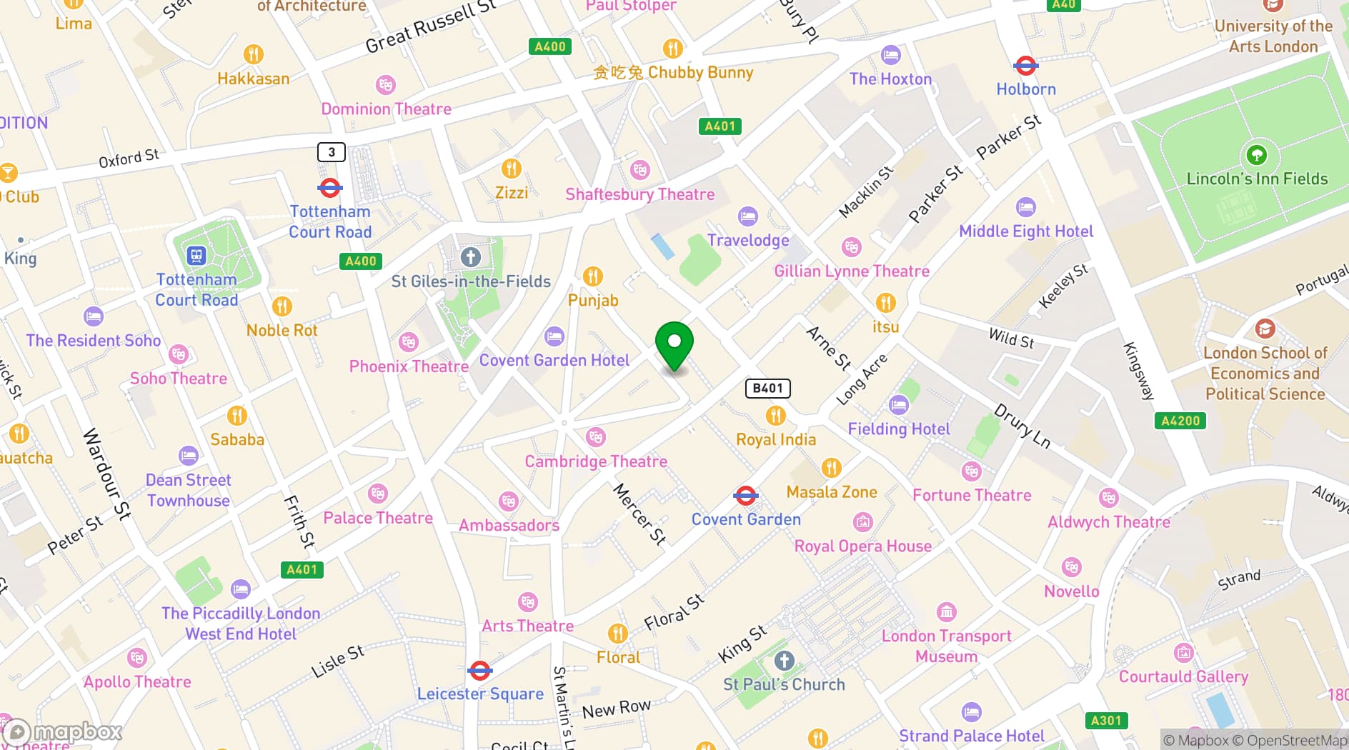 Map showing Neal Street Espresso 