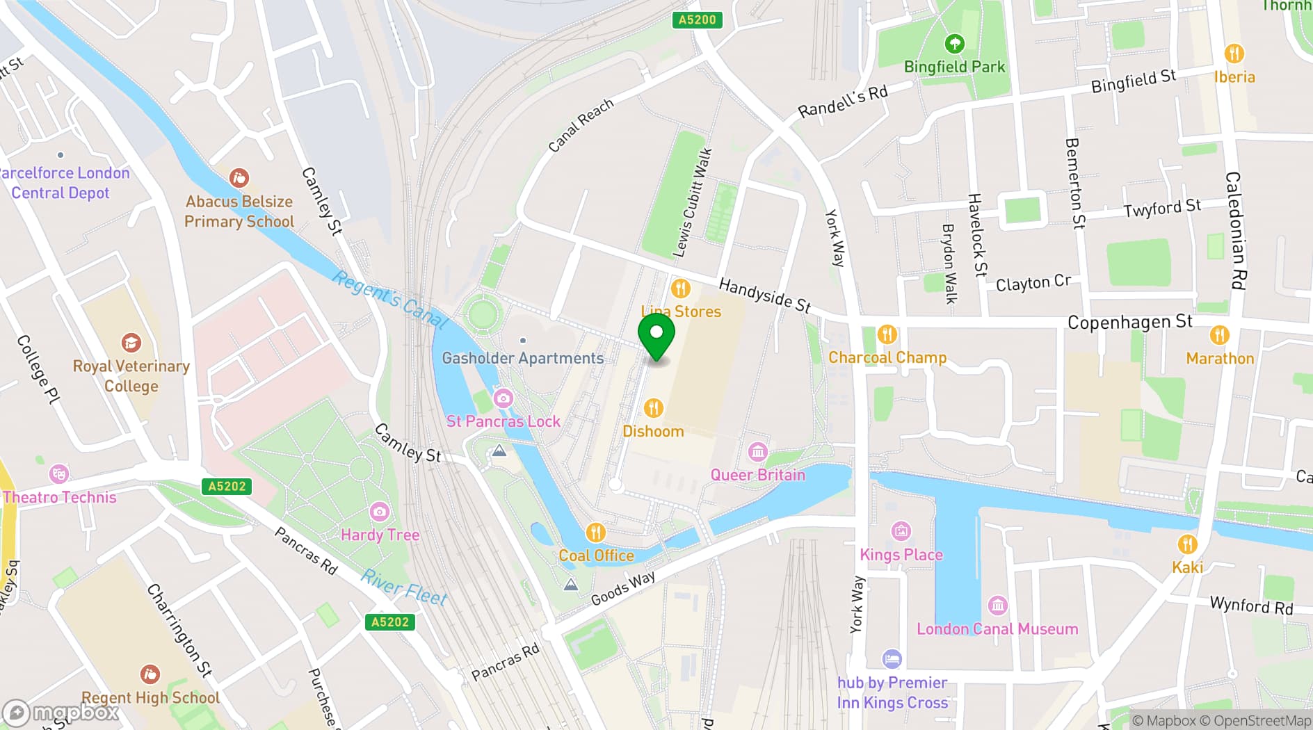 Map showing Spiritland - Kings Cross