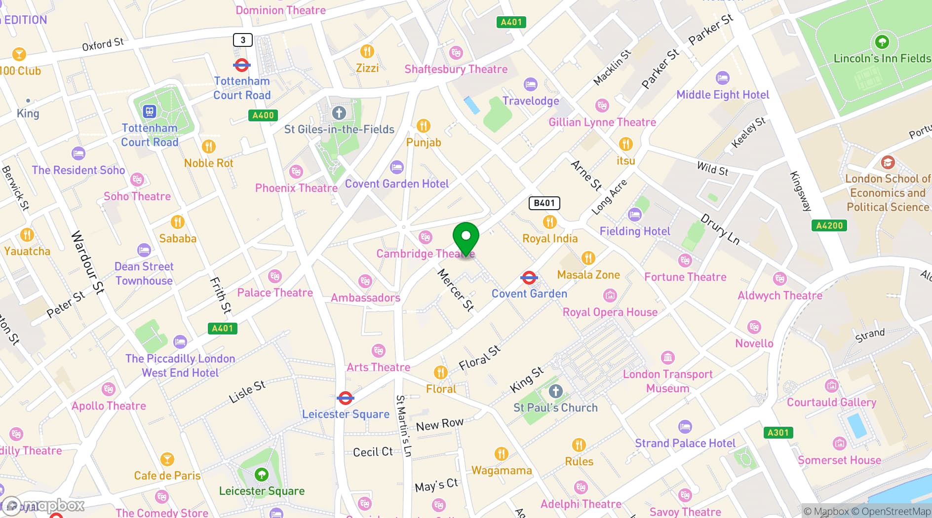 Map showing Le Bab Covent Garden