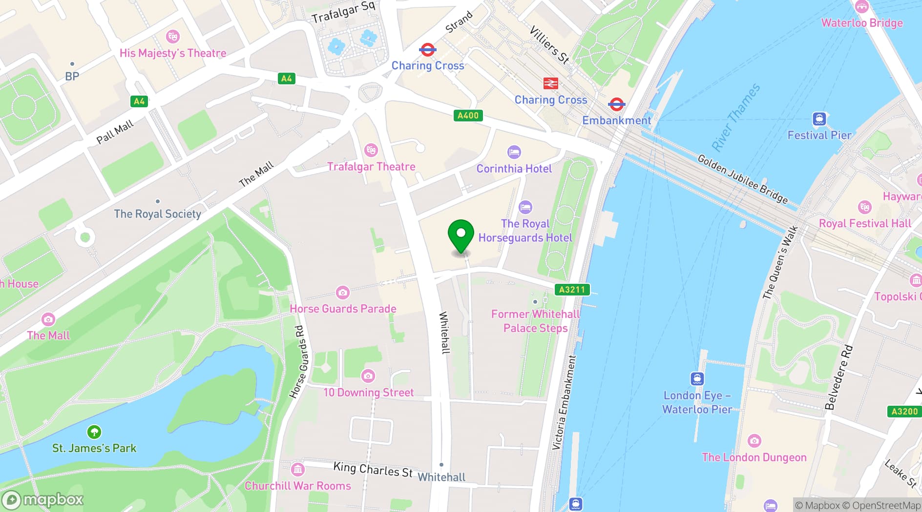 Map showing Raffles London at The OWO